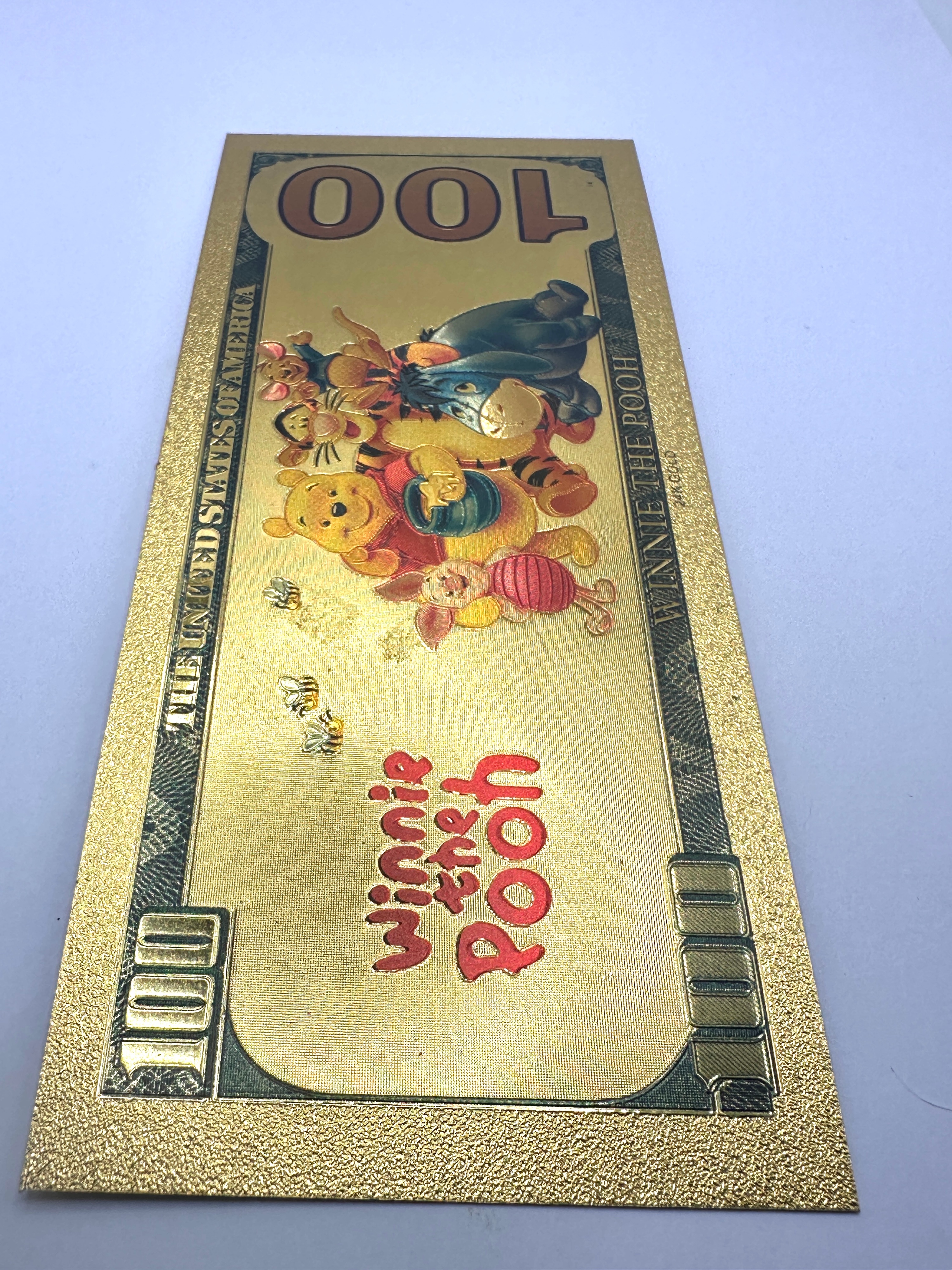A 24K Gold Novelty Winnie the Pooh Banknote