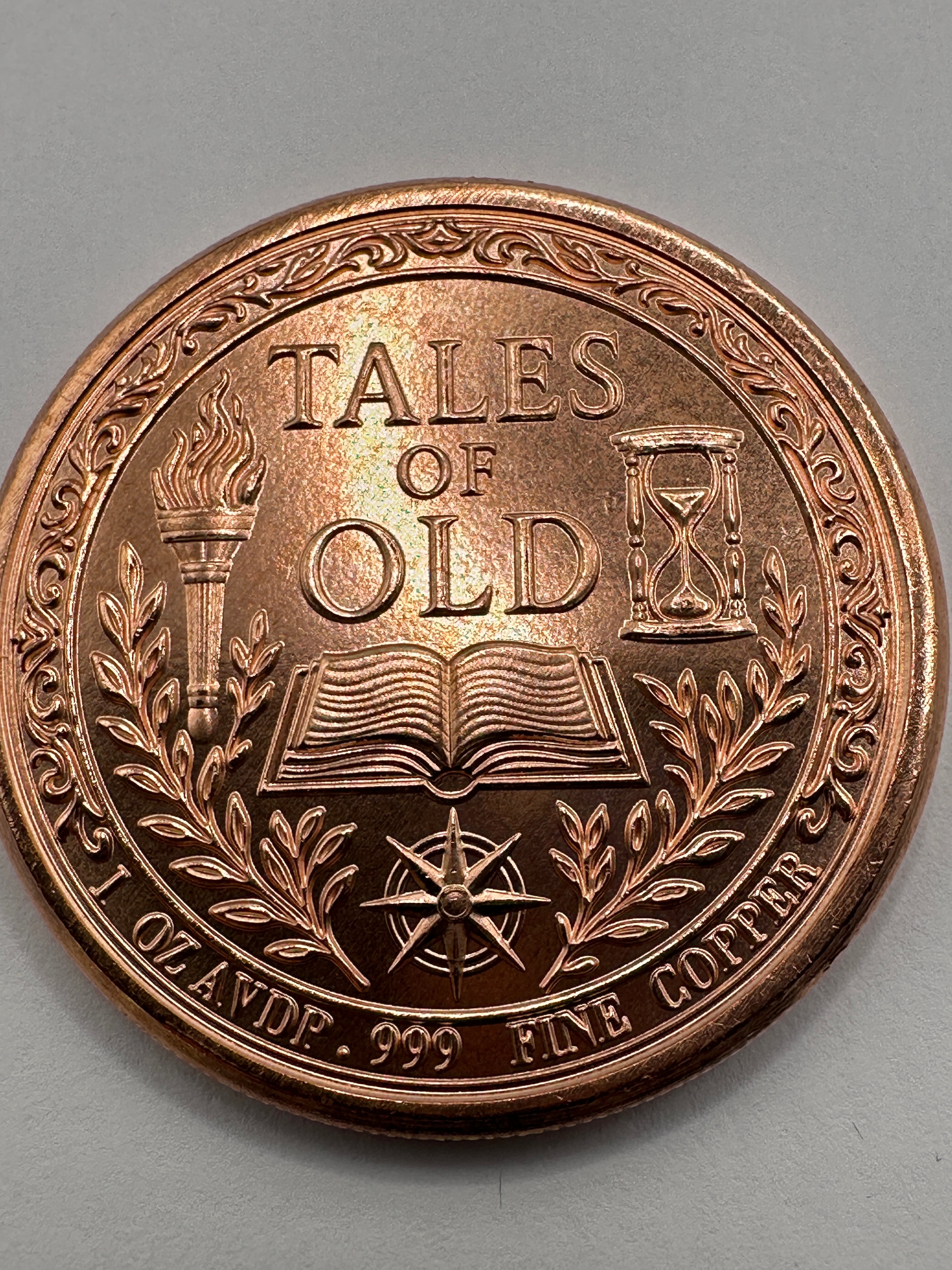 A Tales of Old Series .999 Fine Copper 1 oz AVDP Round