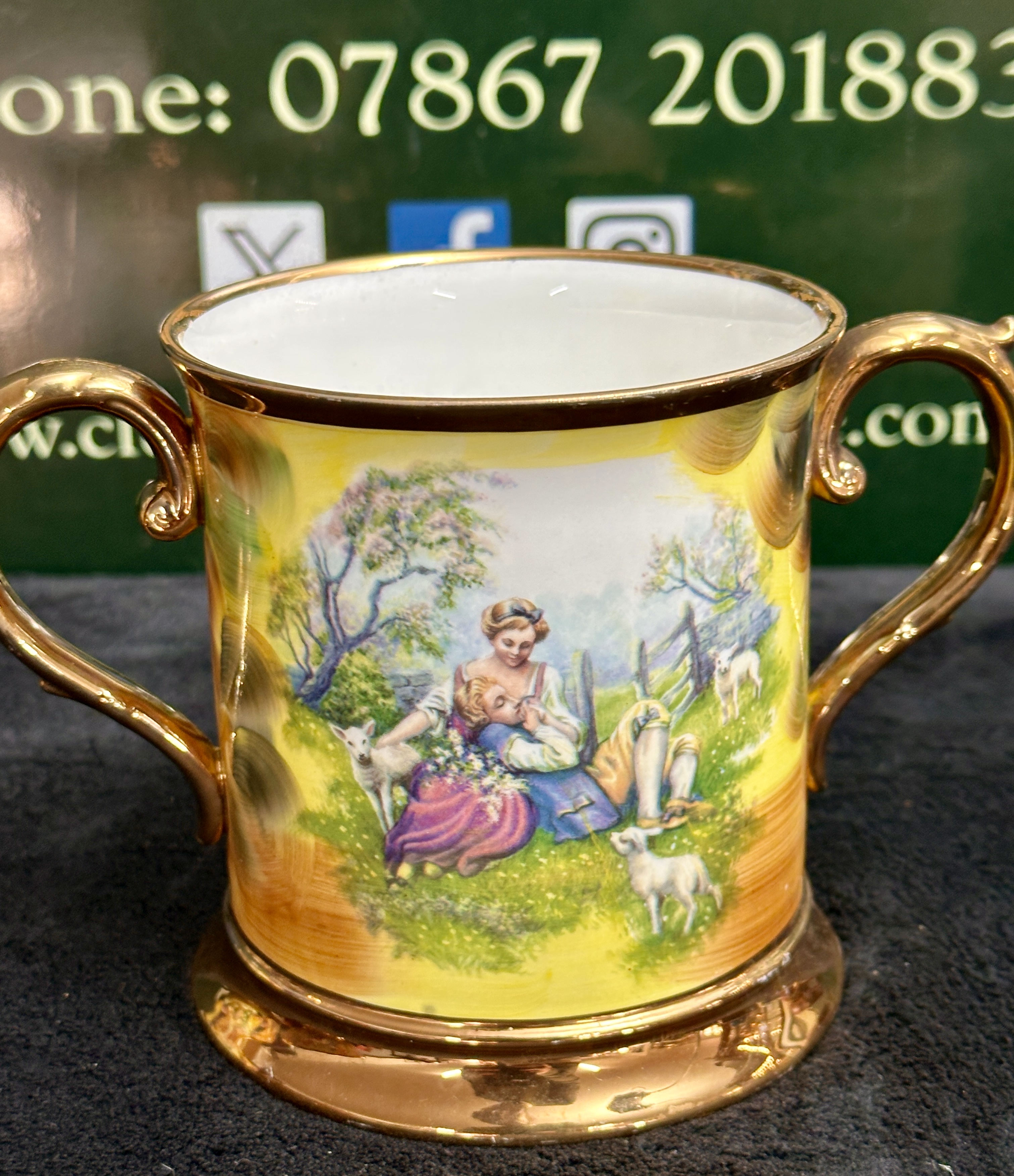 A Hose St. Pottery Two-Handled Cup, Tunstall
