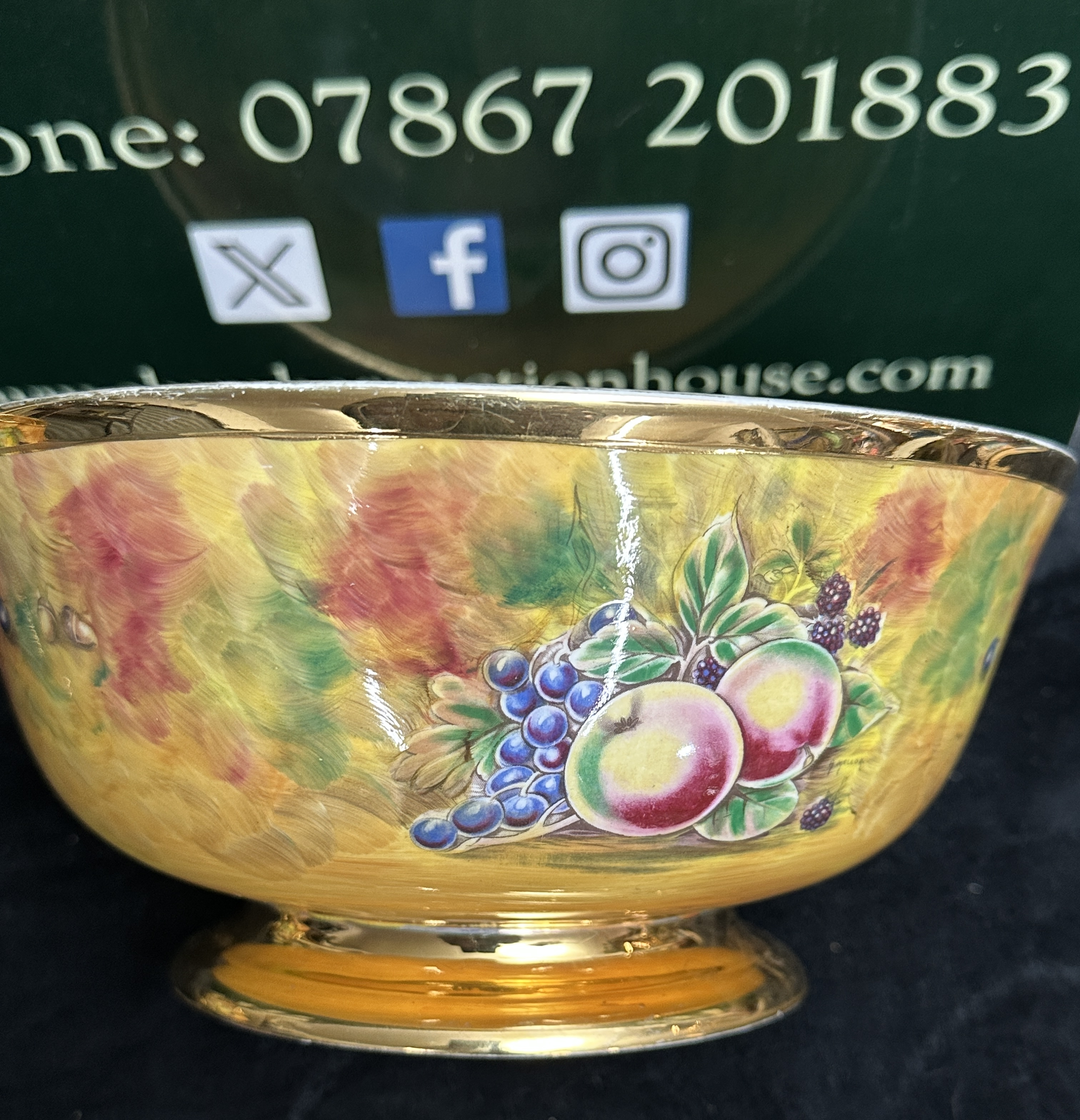 A Fine Bone China Footed Bowl Signed . Mellor