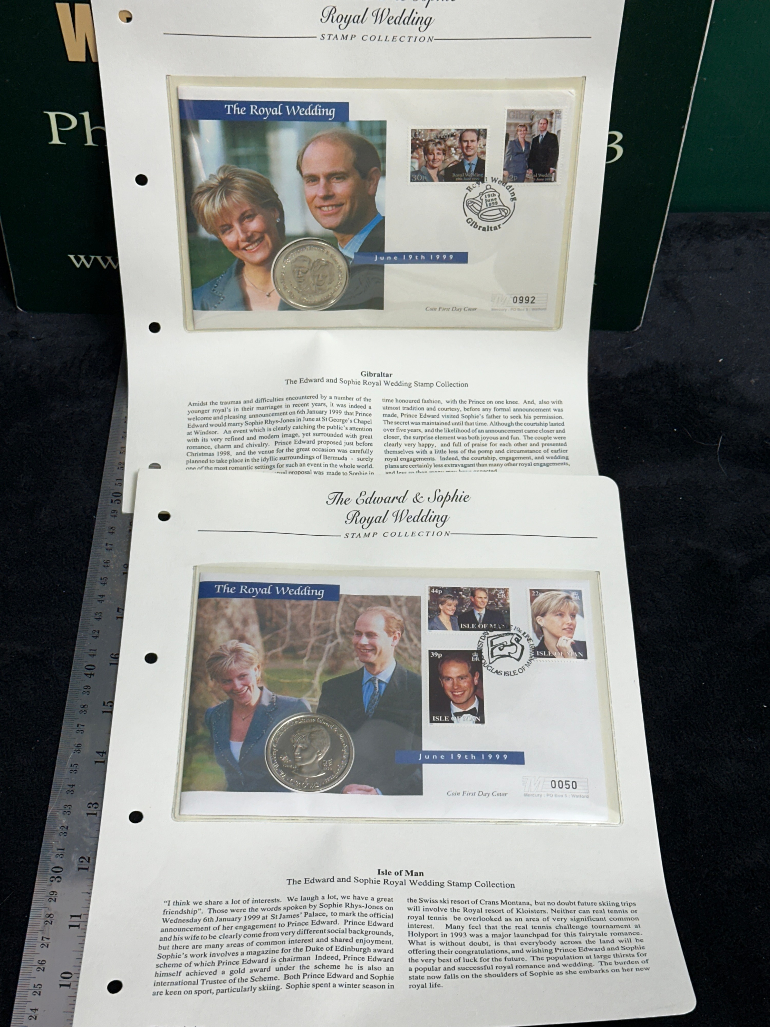 A Pair of 1999 Mercury Royal Wedding Coin First Day Covers