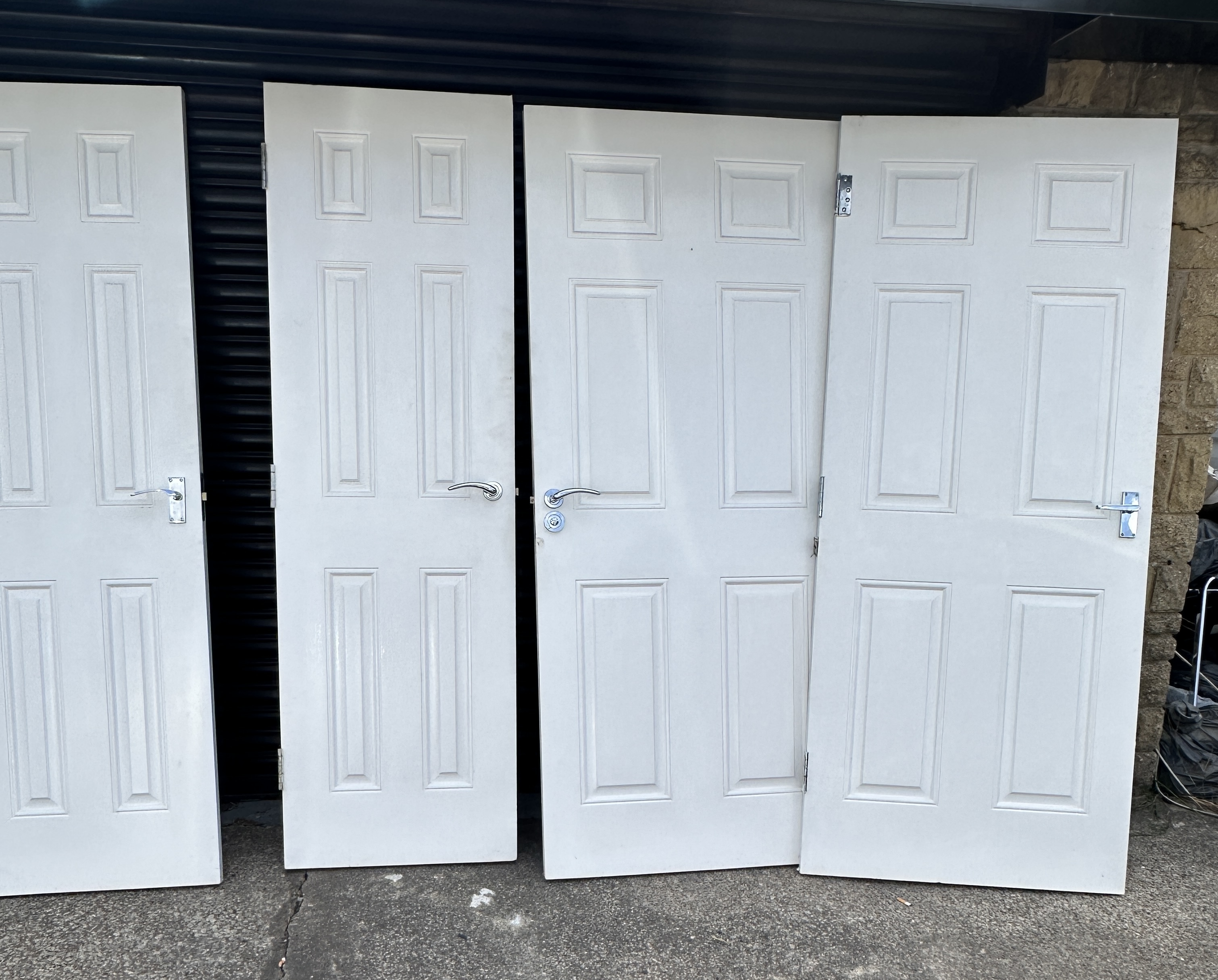 A Set of Contemporary Six-Panel Internal Fire Doors