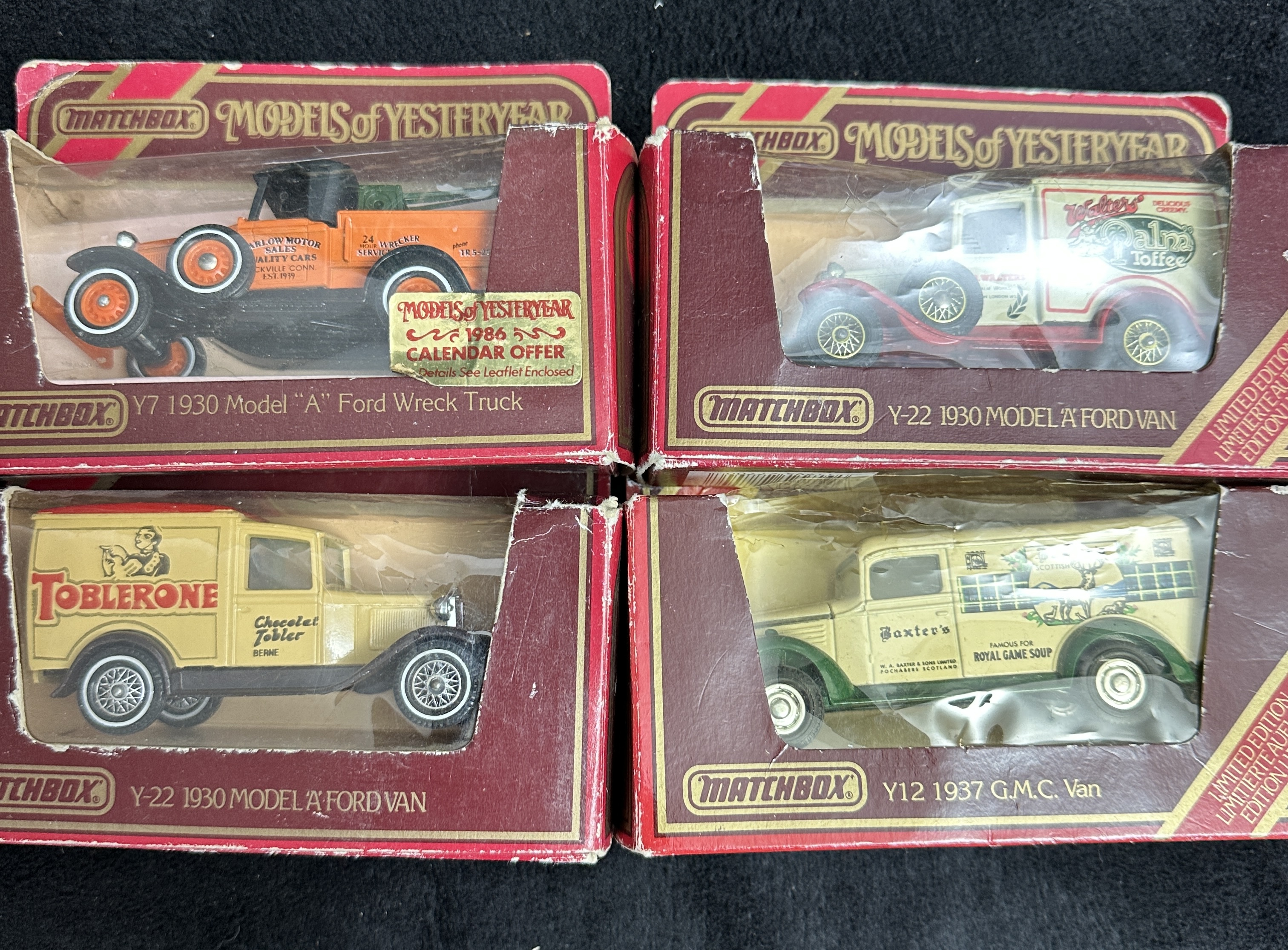 A Group of Four Matchbox Models of Yesteryear Advertising Vehicles