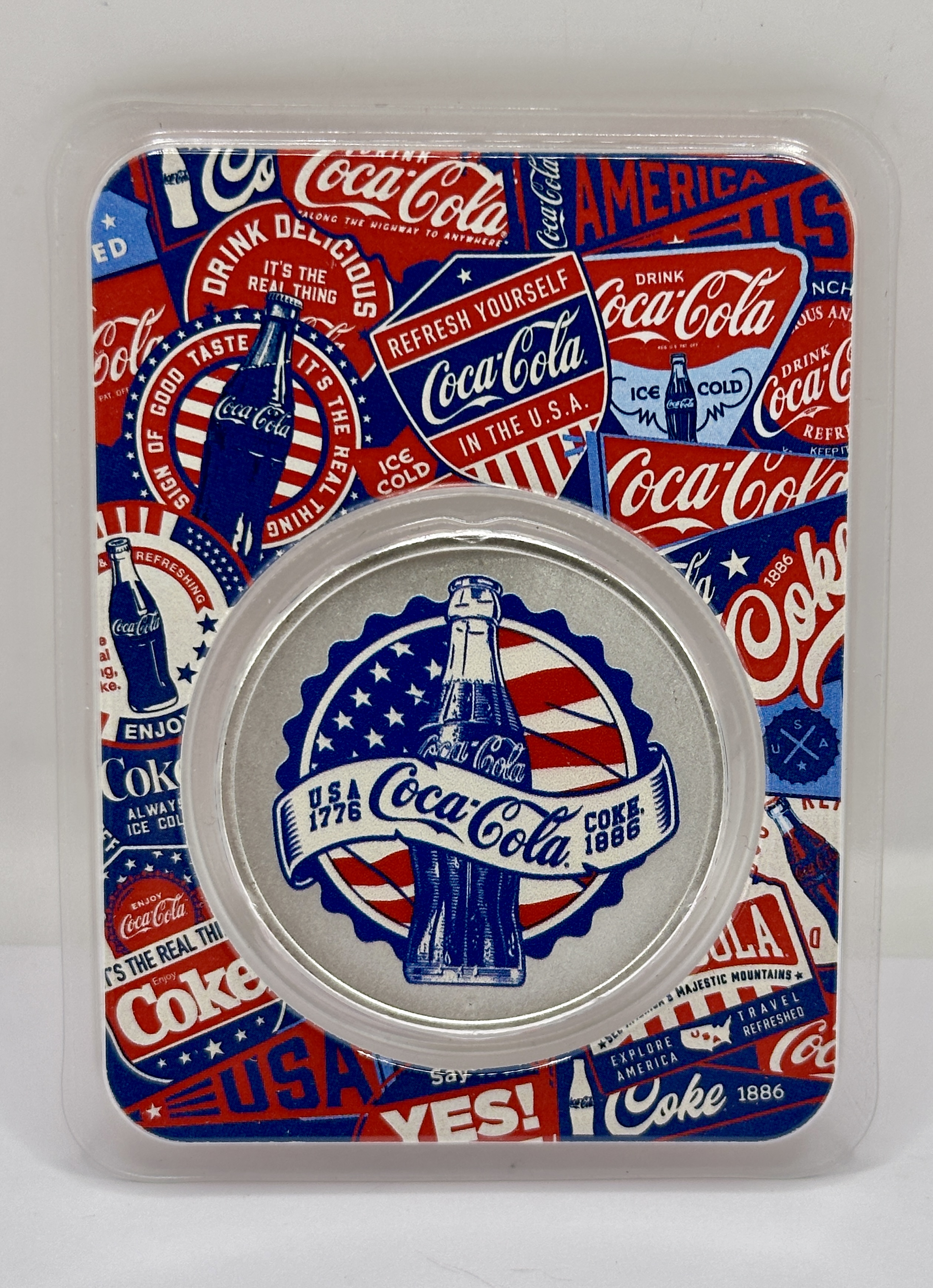 US Coca-Cola 1 oz 999 Silver Round with Card