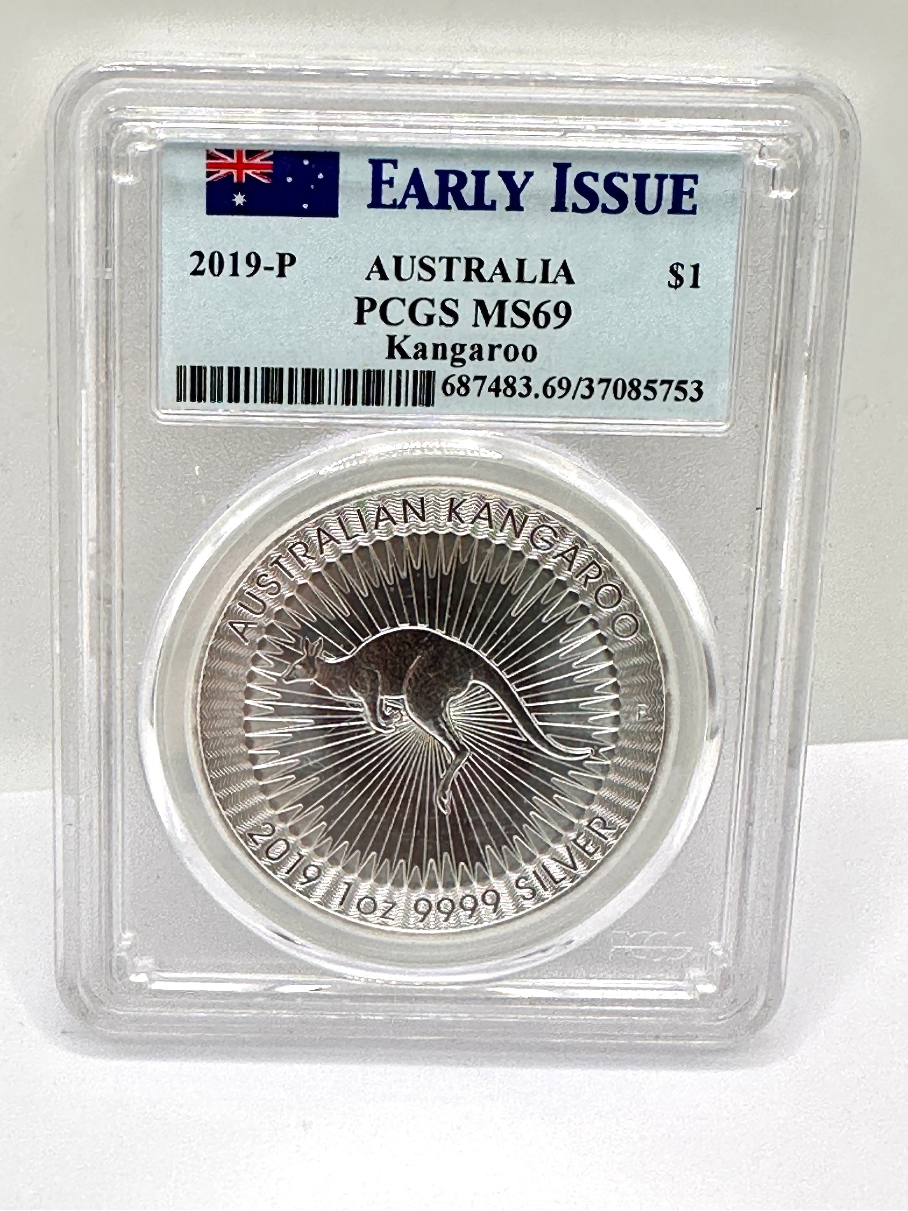 Australia 2019-P Elizabeth II 9999 Silver $1 Coin PCGS MS69