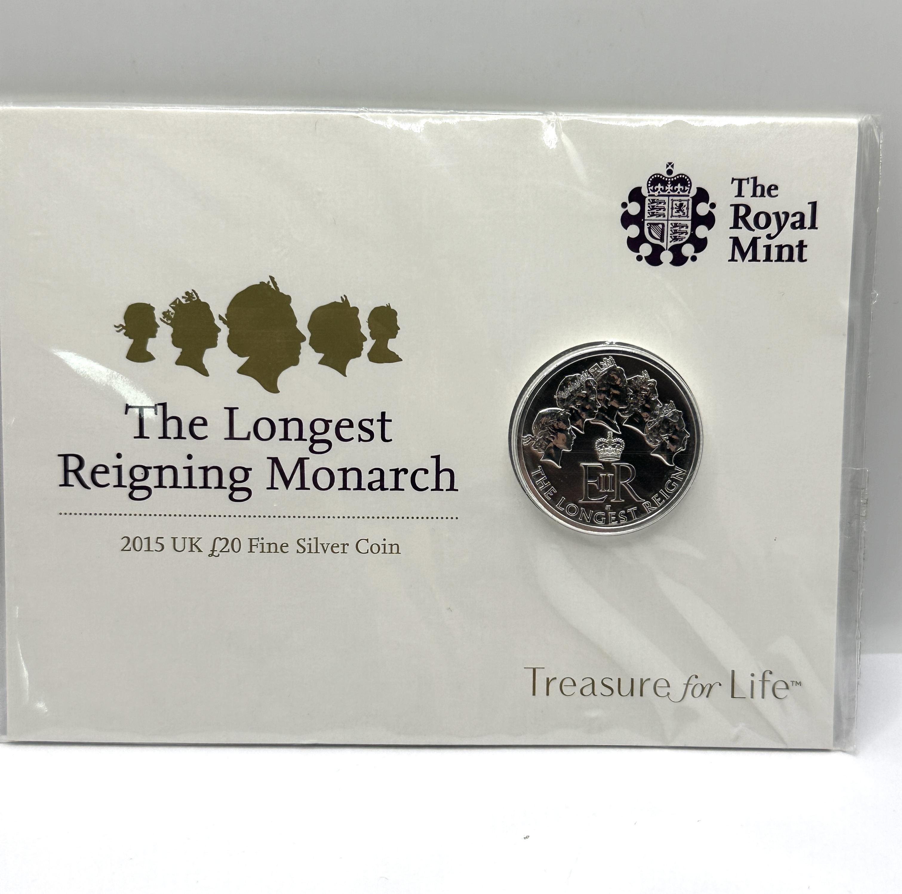 UK 2015 Elizabeth II Fine Silver 20 Pounds Coin