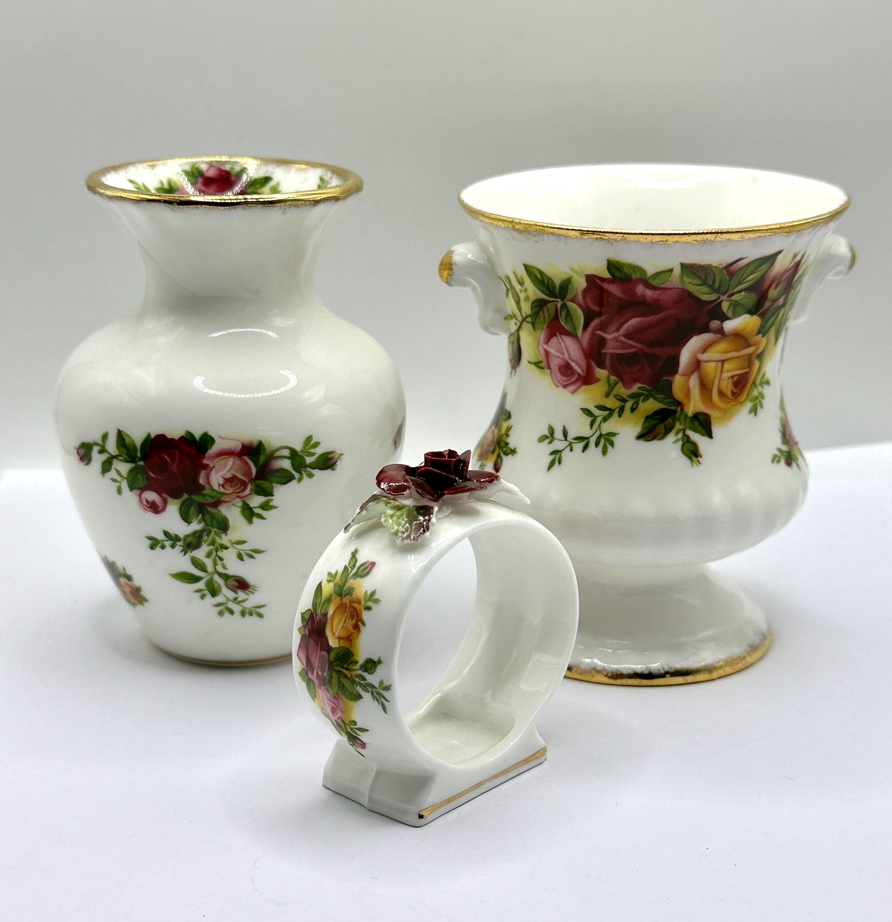 A Royal Albert Old Country Roses Pattern Ceramic Trio