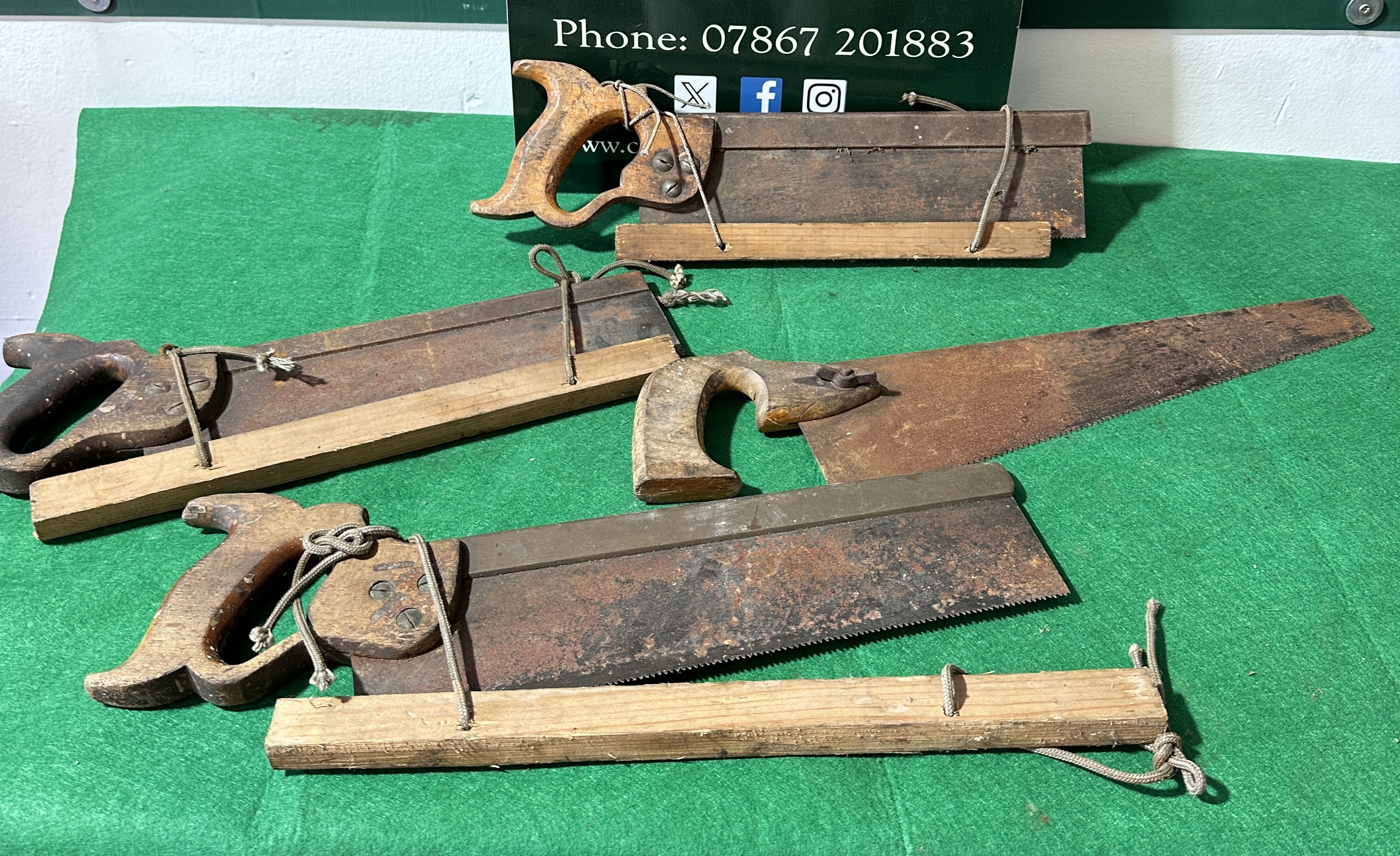 An Assortment of Vintage Woodworking Saws including Spear & Jackson