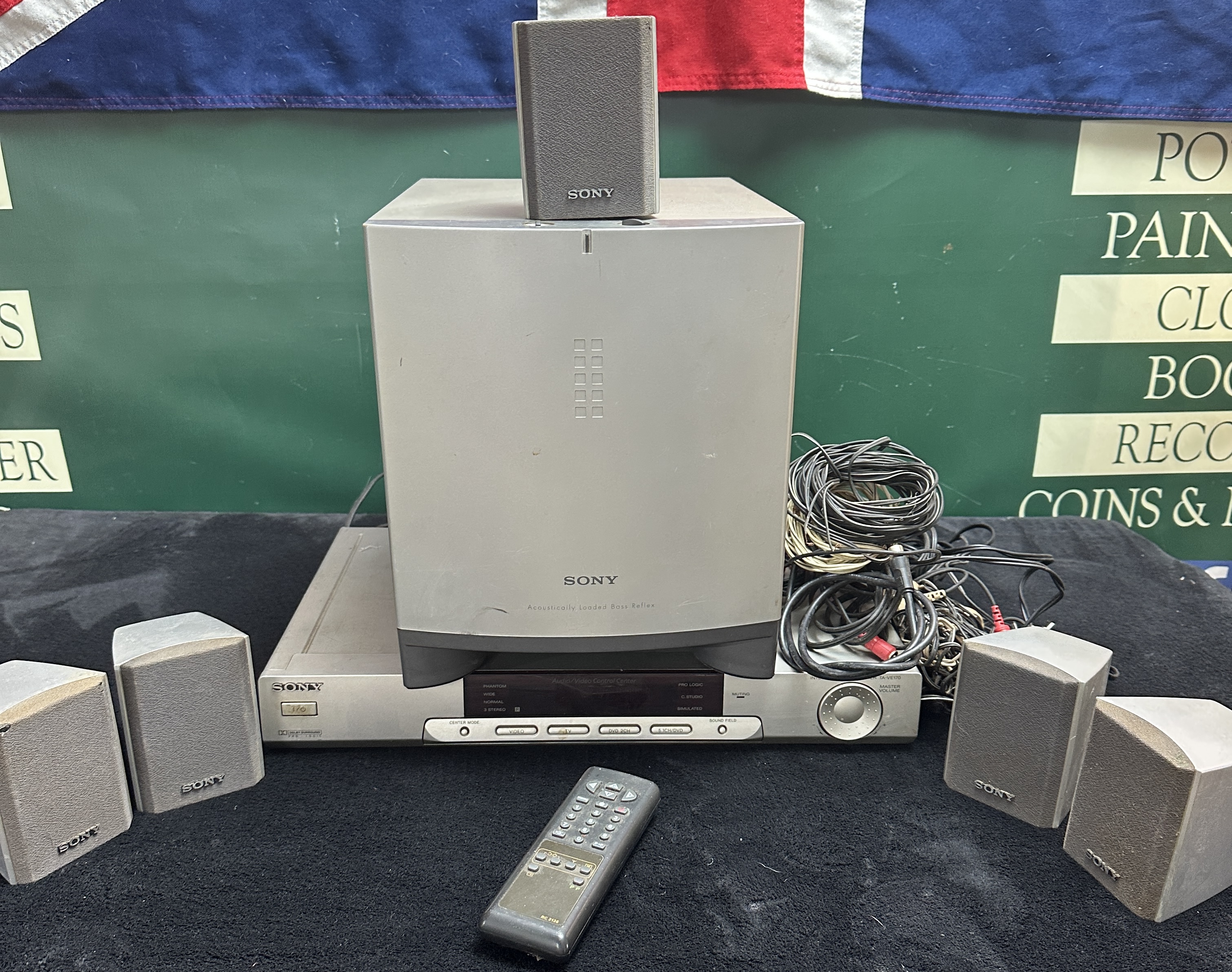 A Sony Integrated AV Amplifier TA-VE170 with Subwoofer and Speakers