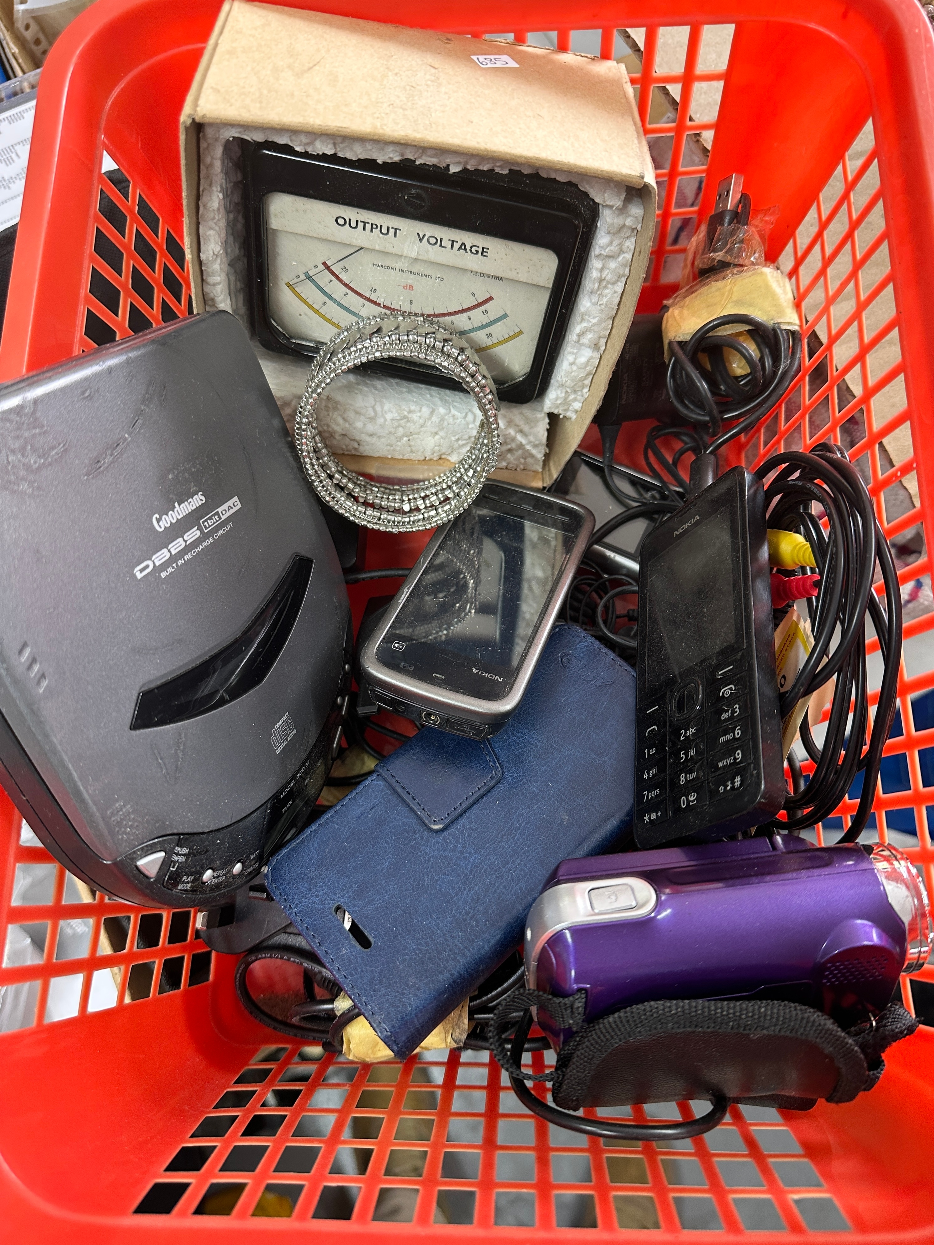 A Collection of Consumer Electronics, including a Goodman’s Portable CD Player