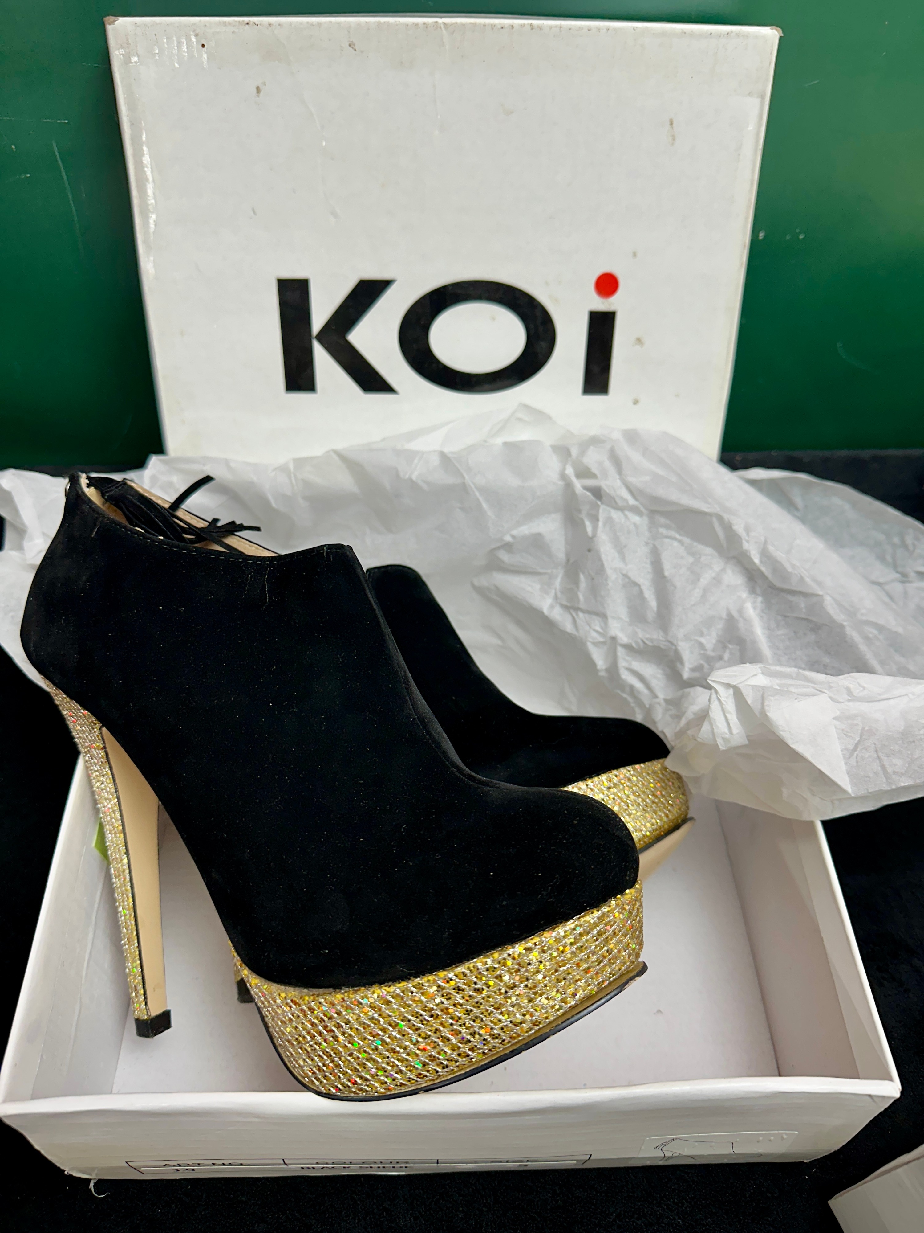 A Pair of KOi Stiletto Platform Ankle Boots with Original Box