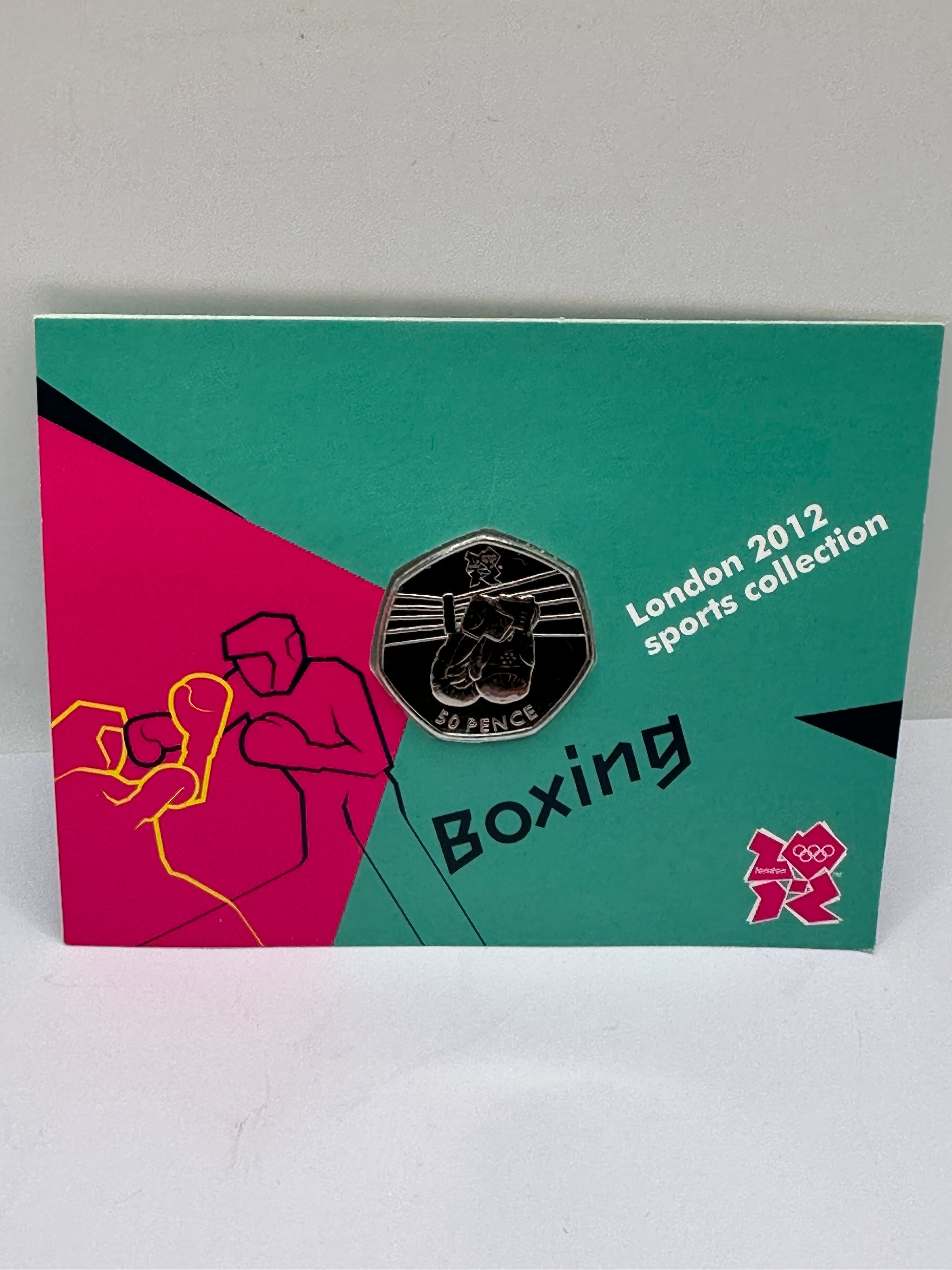 UK 2011 Boxing 50 Pence Coin in London 2012 Presentation Card