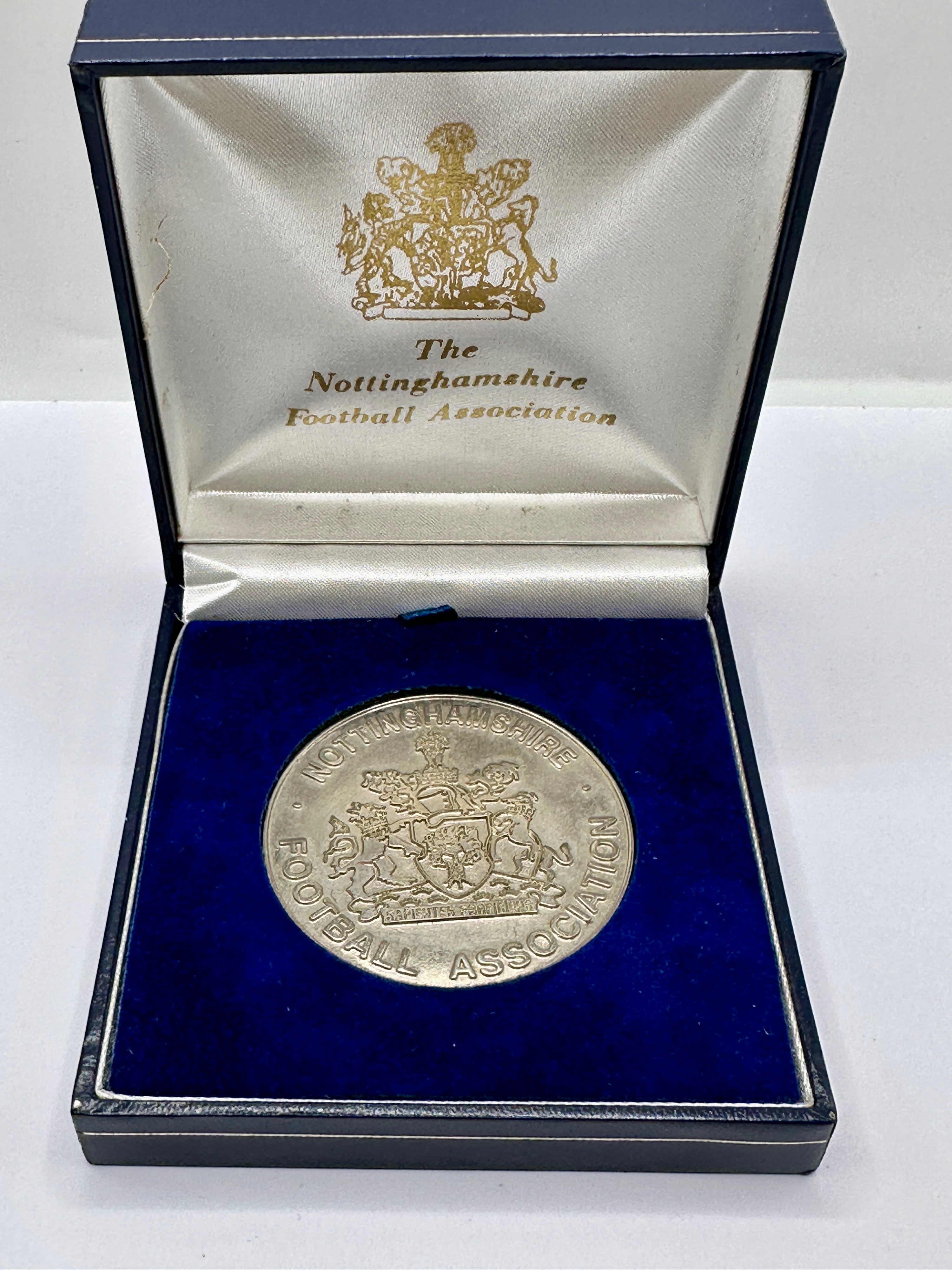 A Nottinghamshire Football Association Commemorative Medallion in Fitted Case