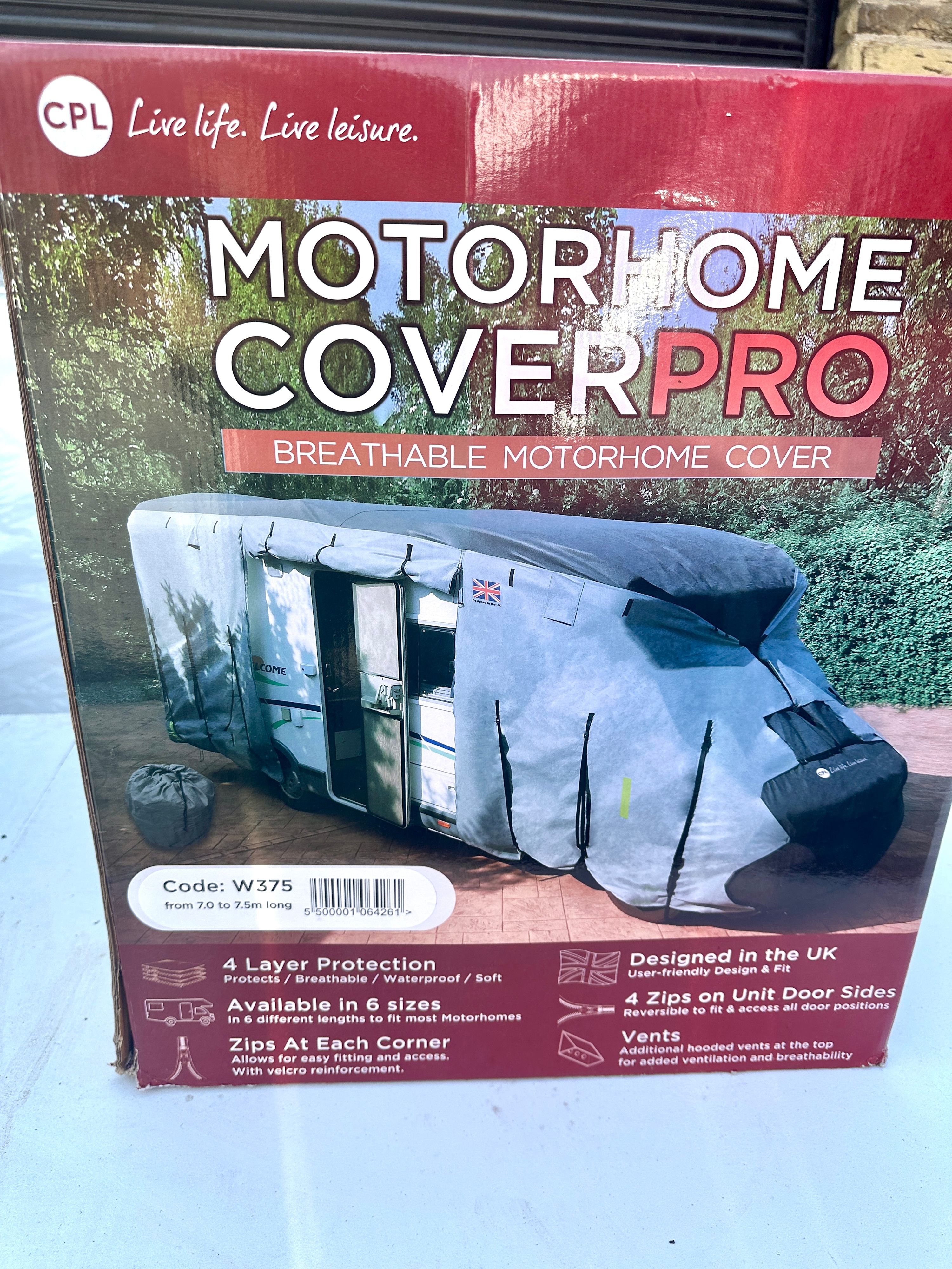 A CPL Motorhome CoverPro, Model W375, Size 7.0-7.5m