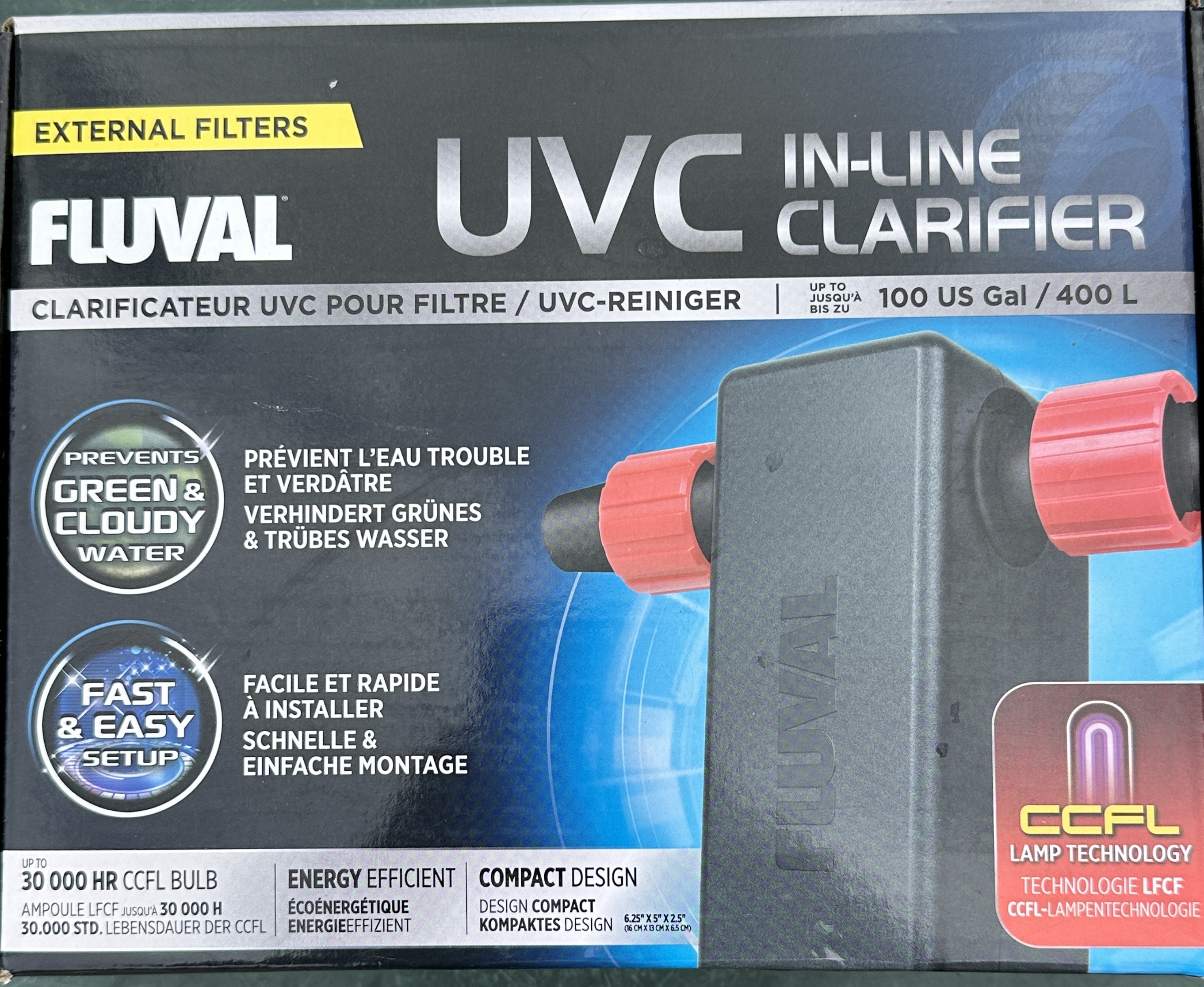 A Fluval In-Line UVC Clarifier for Aquarium Filters