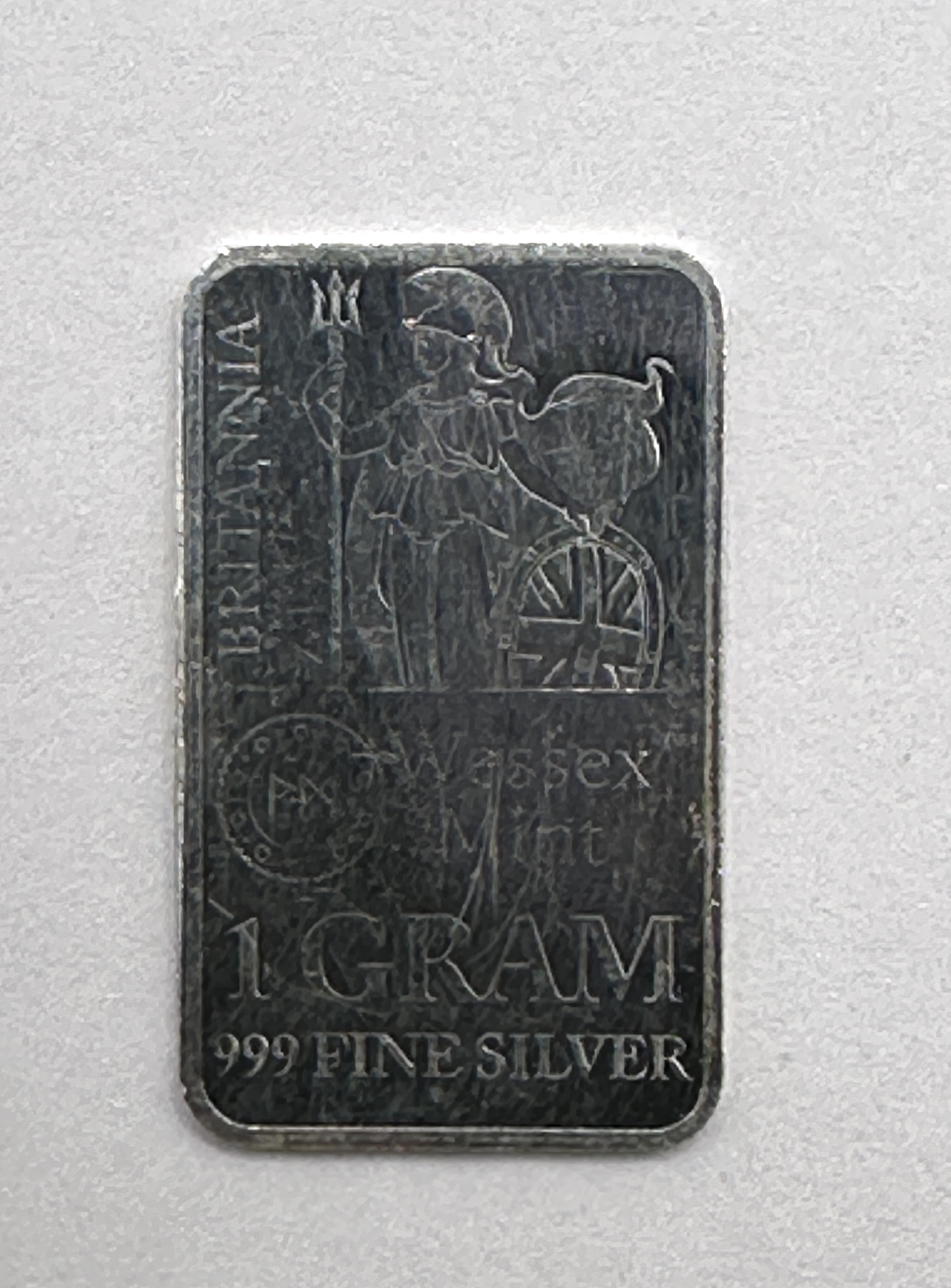 A Wessex Mint 1 Gram 999 Fine Silver Britannia Bar