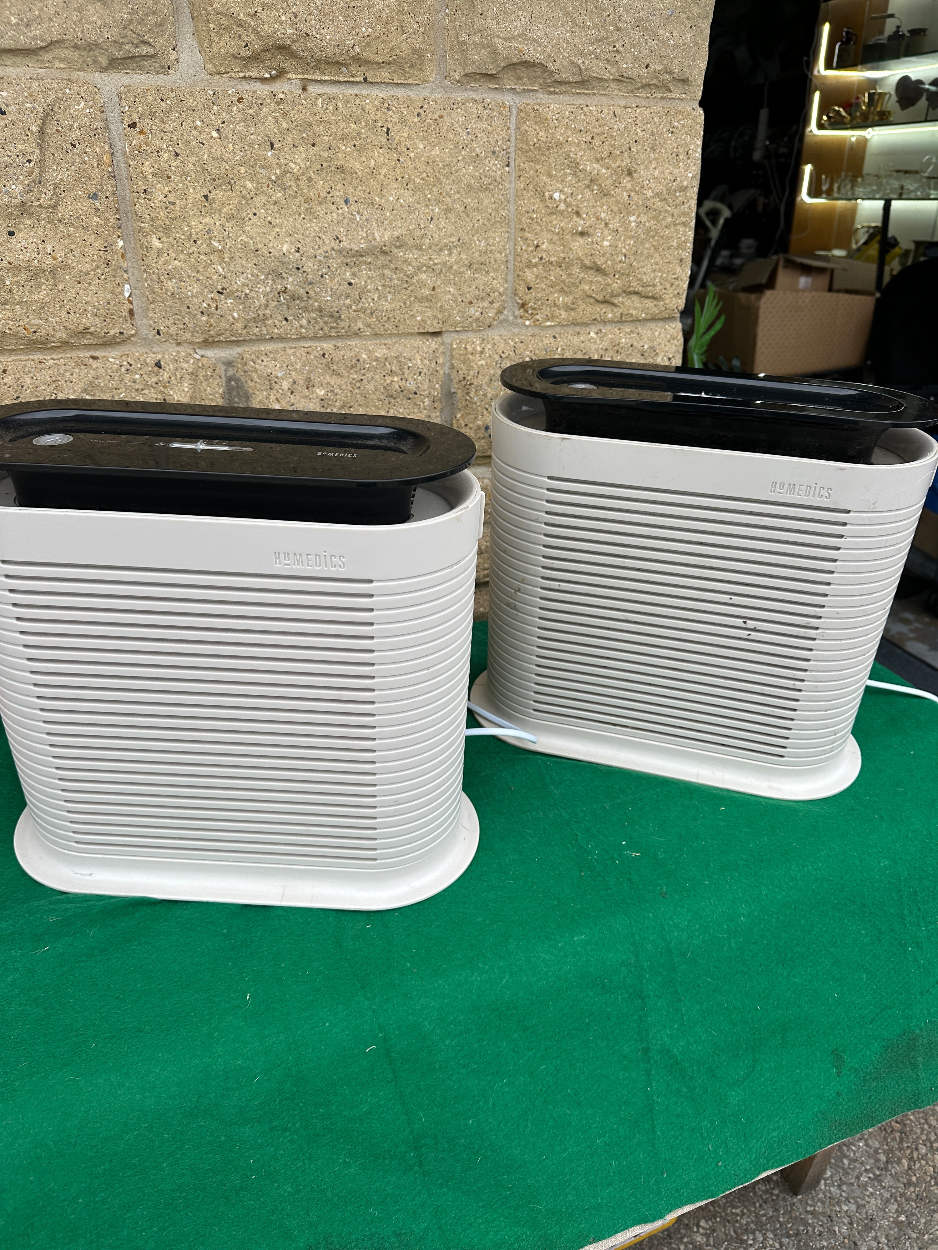 A Pair of HoMedics HEPA Air Purifiers, White