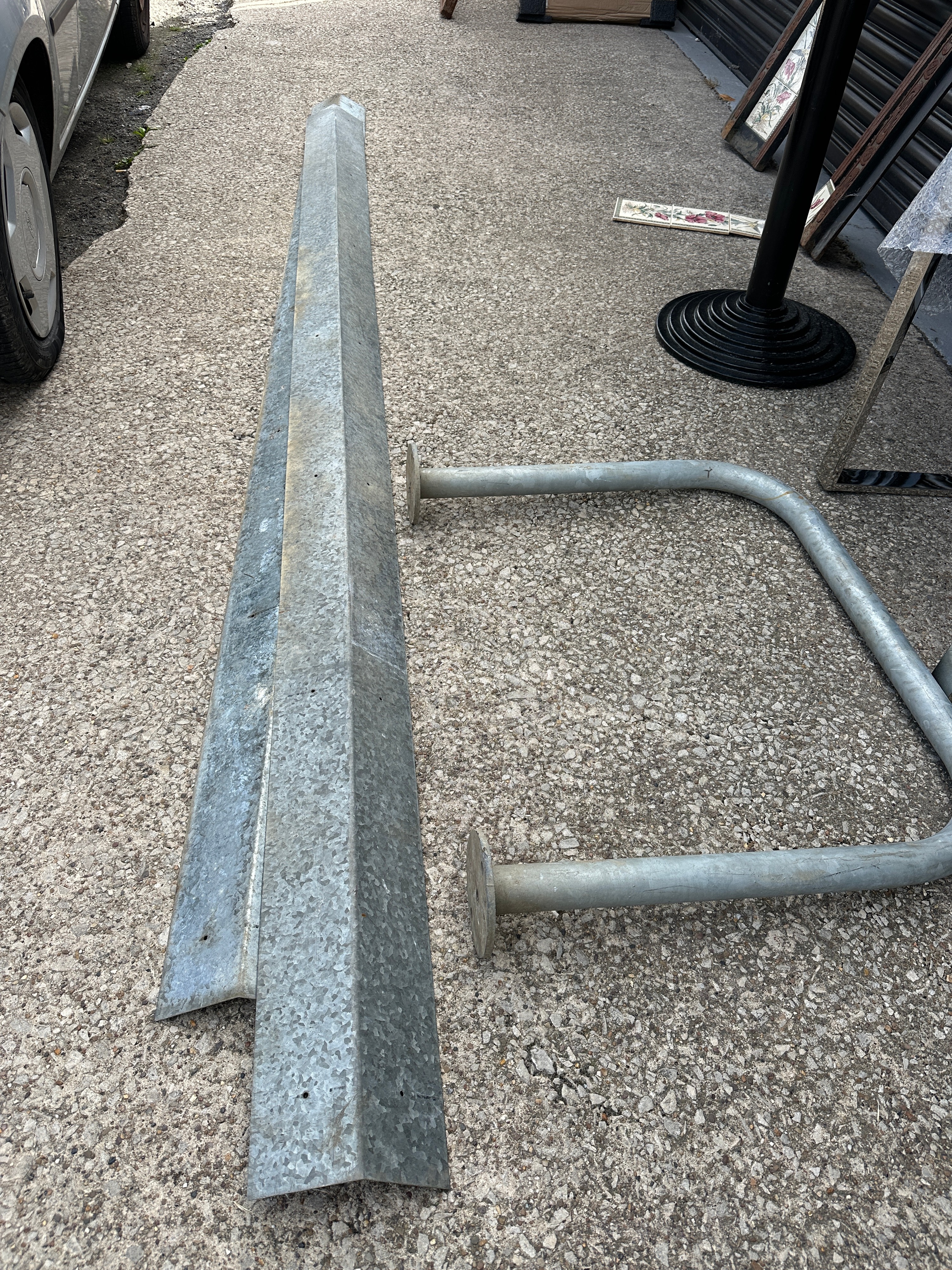 A Group of Galvanised Metal Industrial Site Hardware