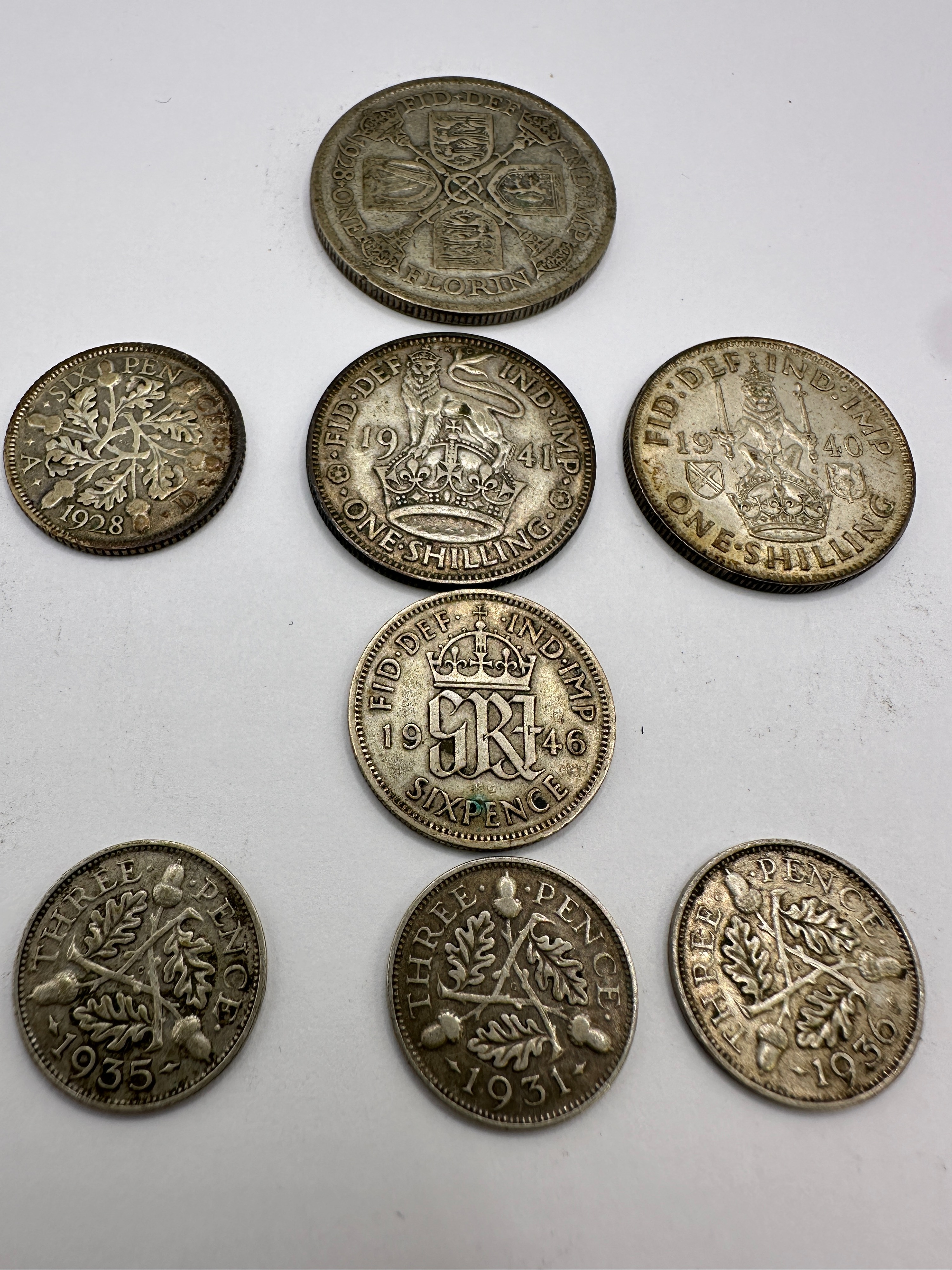 A Collection of UK George V and George VI Silver Coins