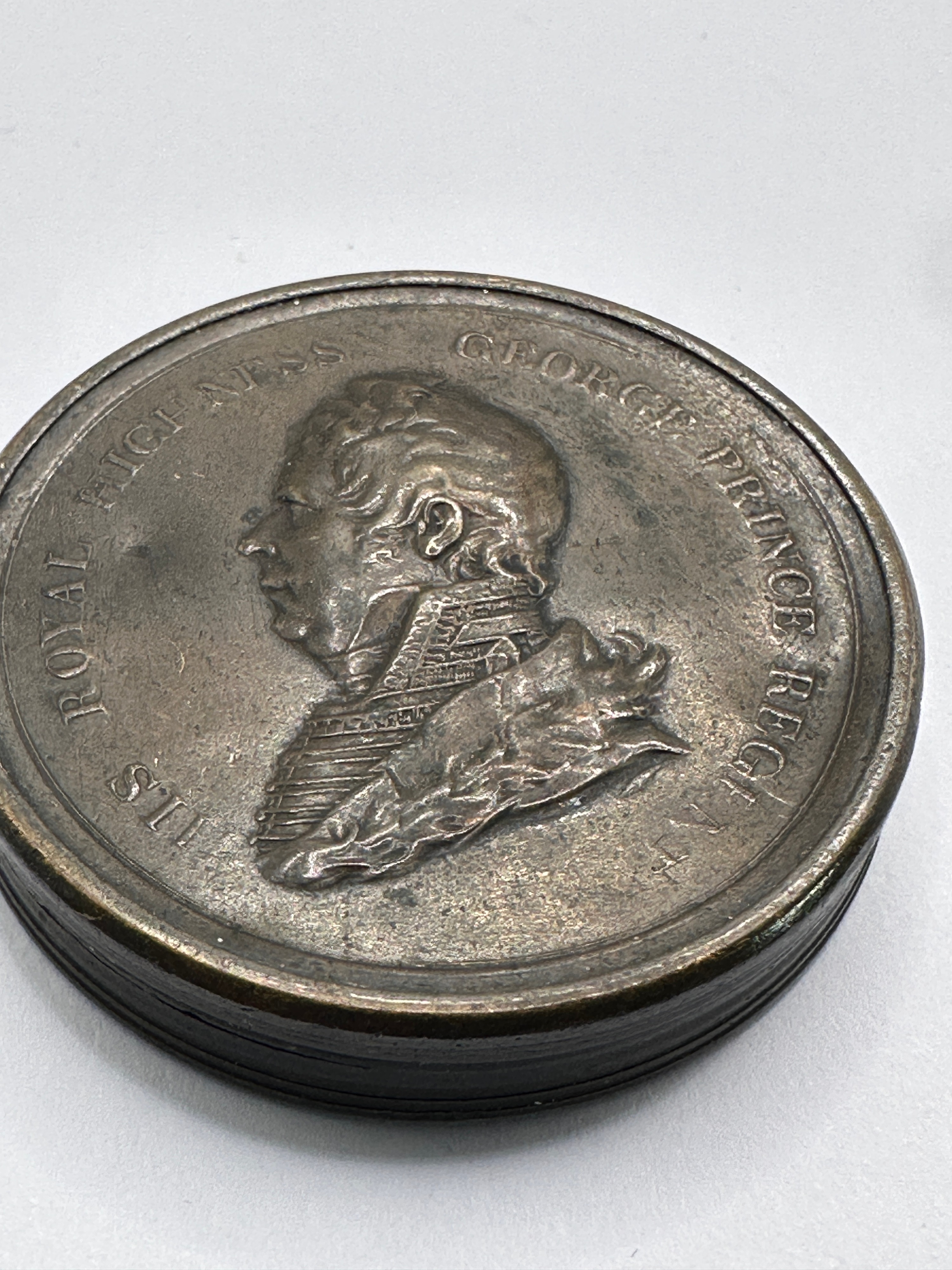 A Regency Commemorative Box Medal Featuring George Prince Regent