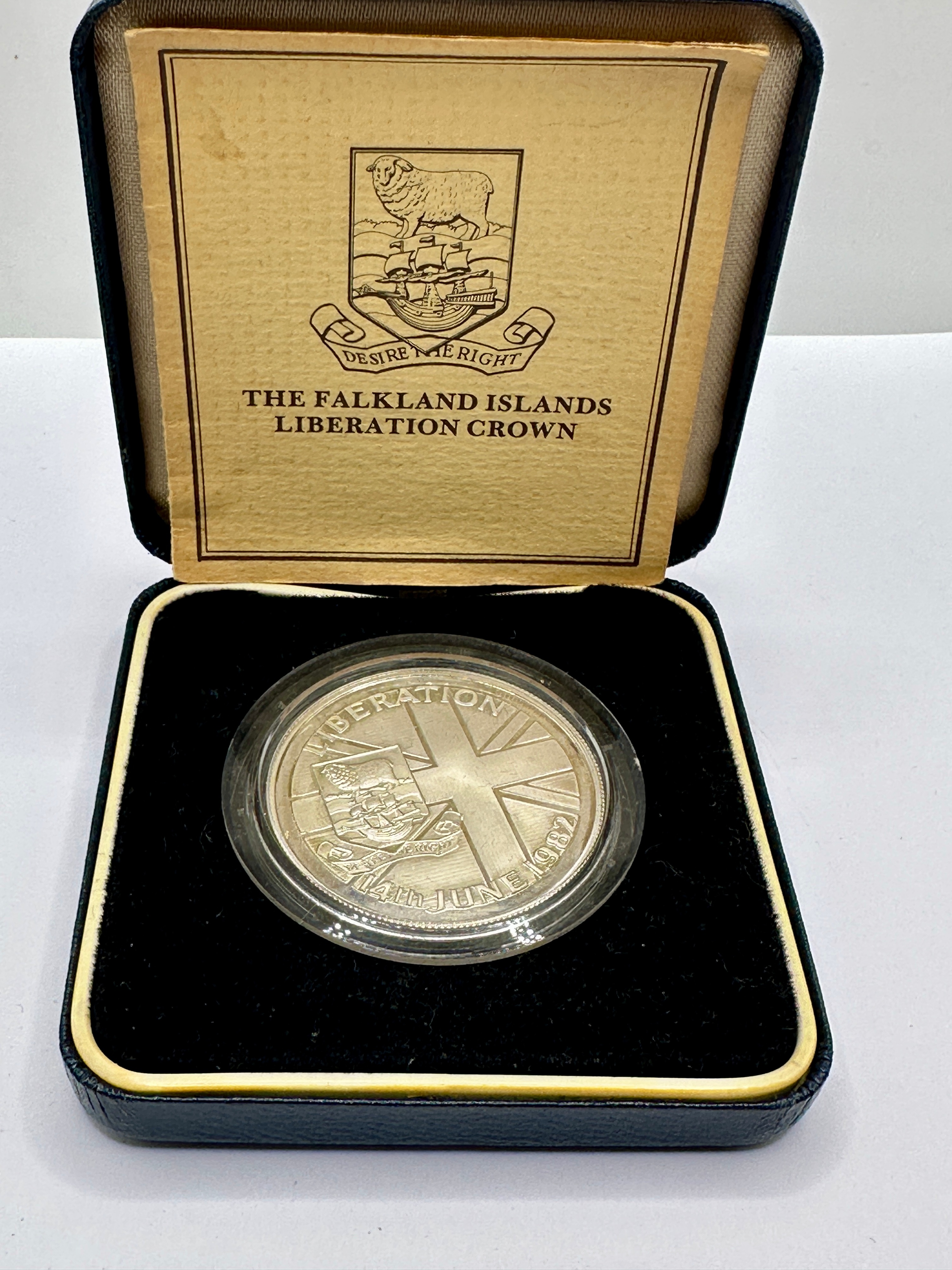 Falkland Islands 1982 SILVER Liberation 50 Pence Crown
