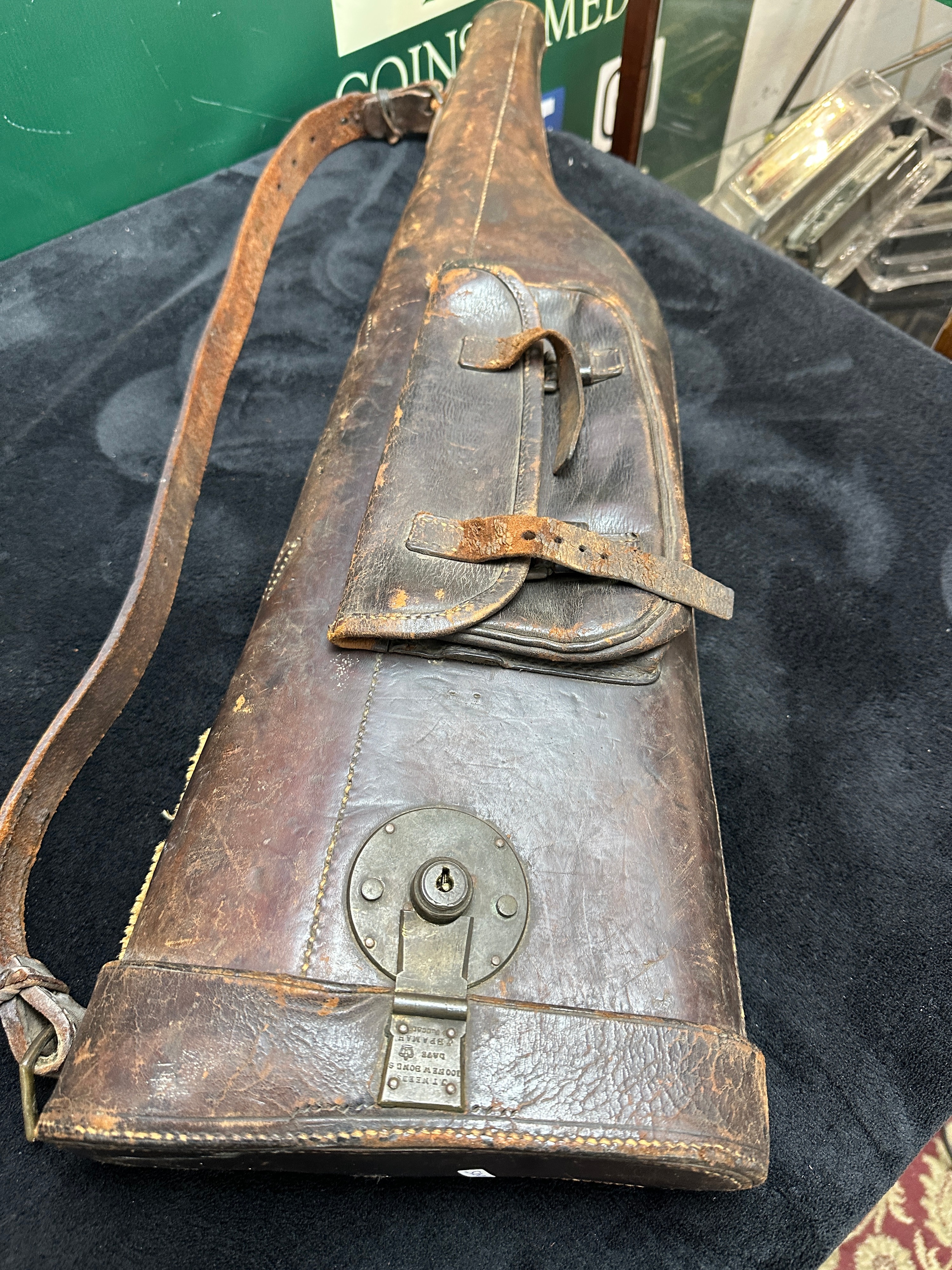 A Vintage Leather Leg-O-Mutton Shotgun Case by J.T. Needs