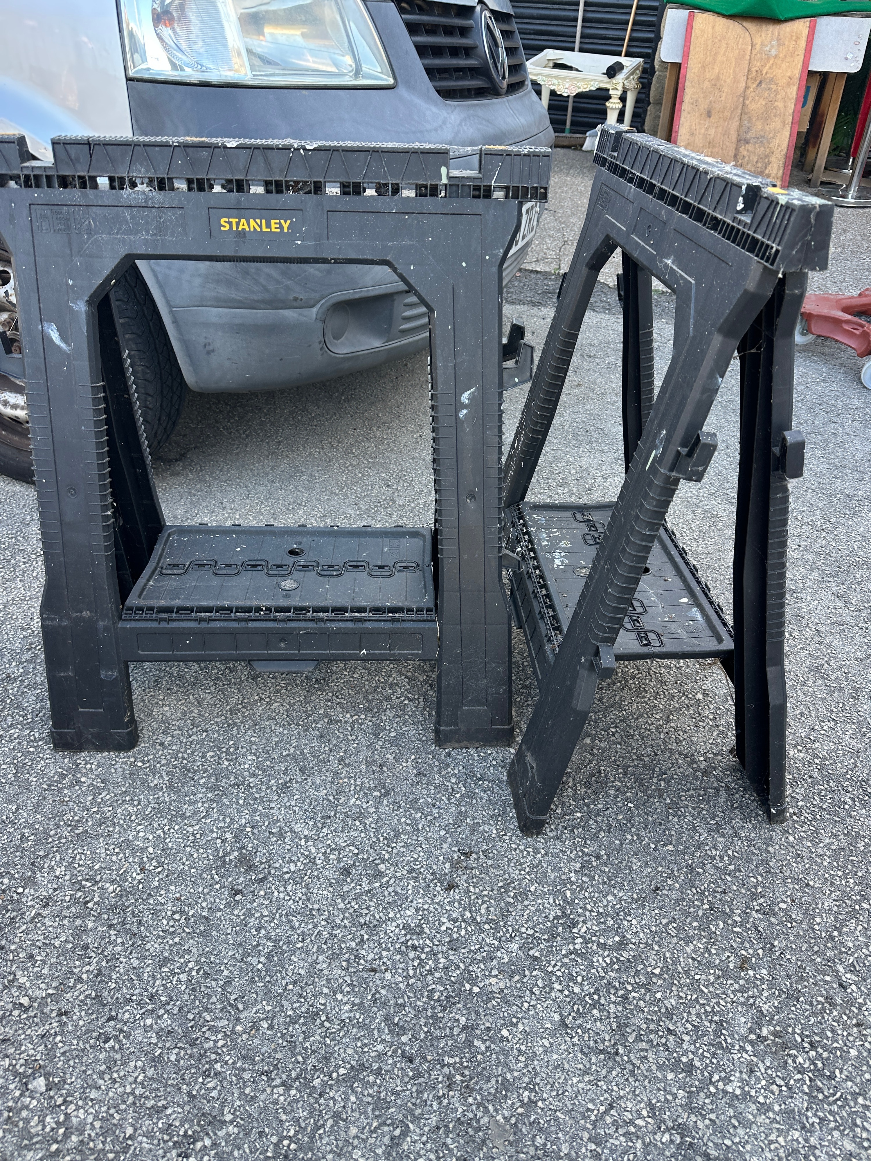 A Pair of Stanley Plastic Folding Sawhorses