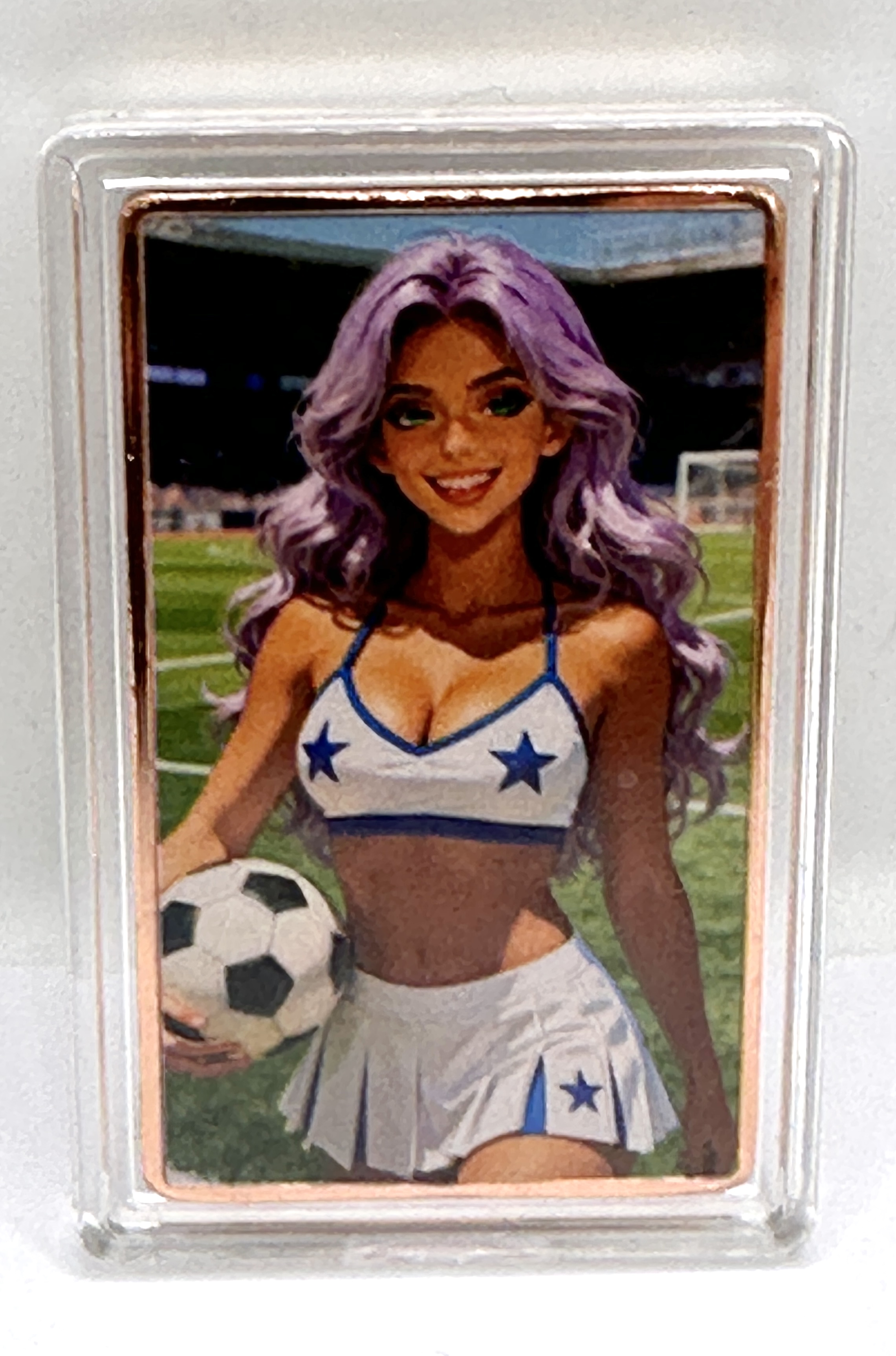 A 1 oz Copper Collectible Trading Card Featuring Nude Art Variant
