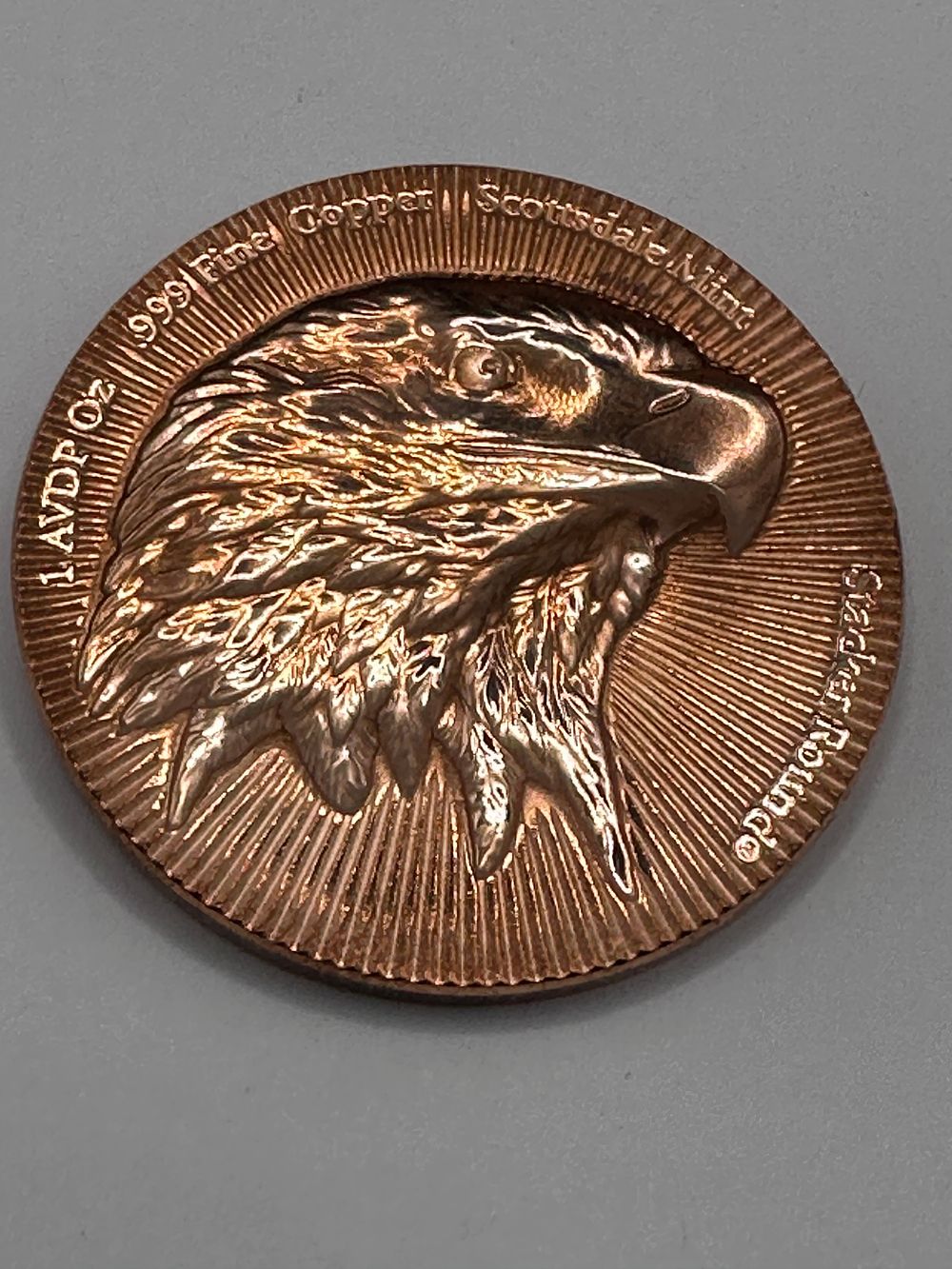 Lot 24: Scottsdale Mint 1 AVDP Oz .999 Fine Copper Stacker Round