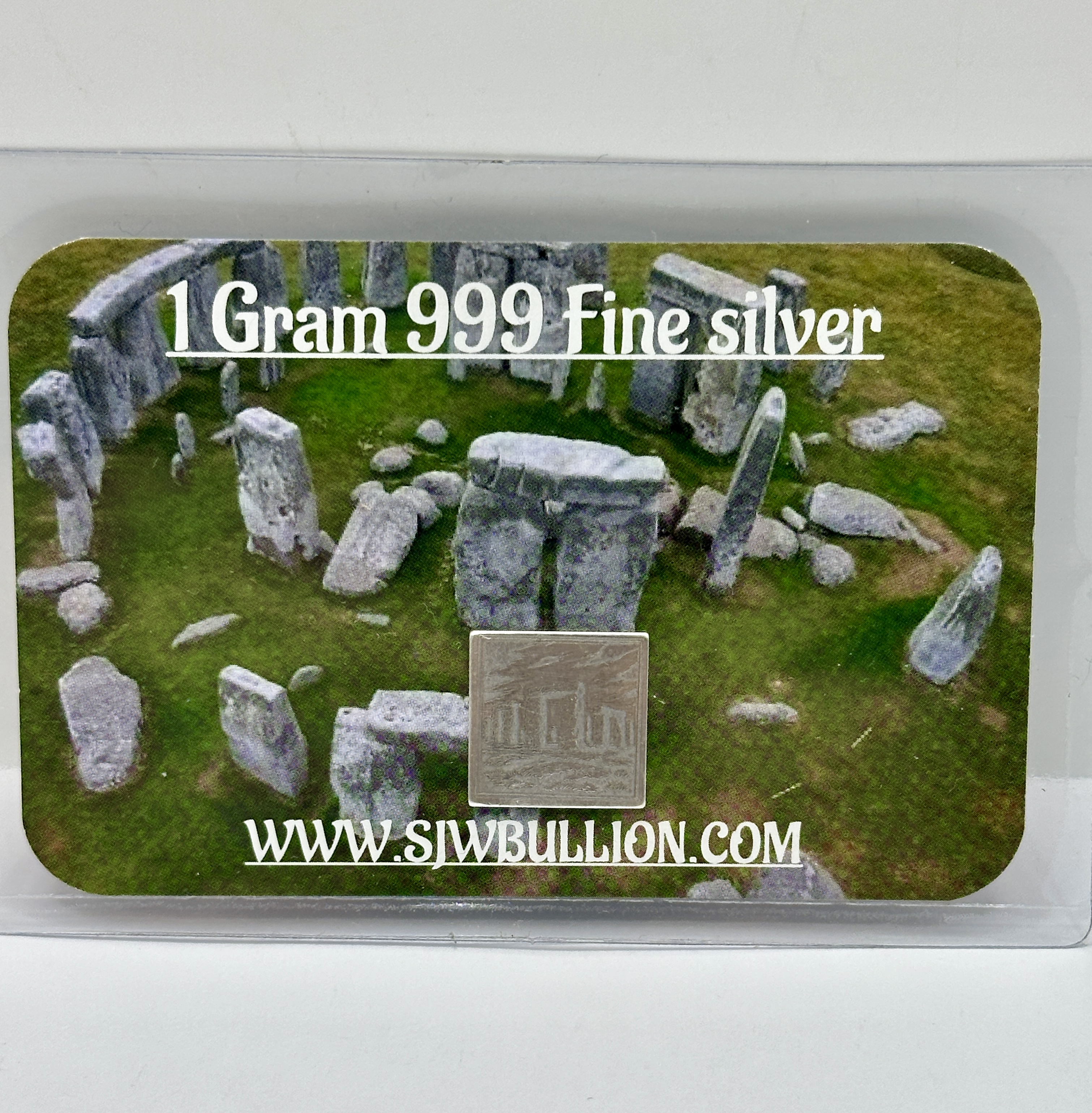 A 1 Gram 999 Fine Silver Stonehenge Bullion Bar