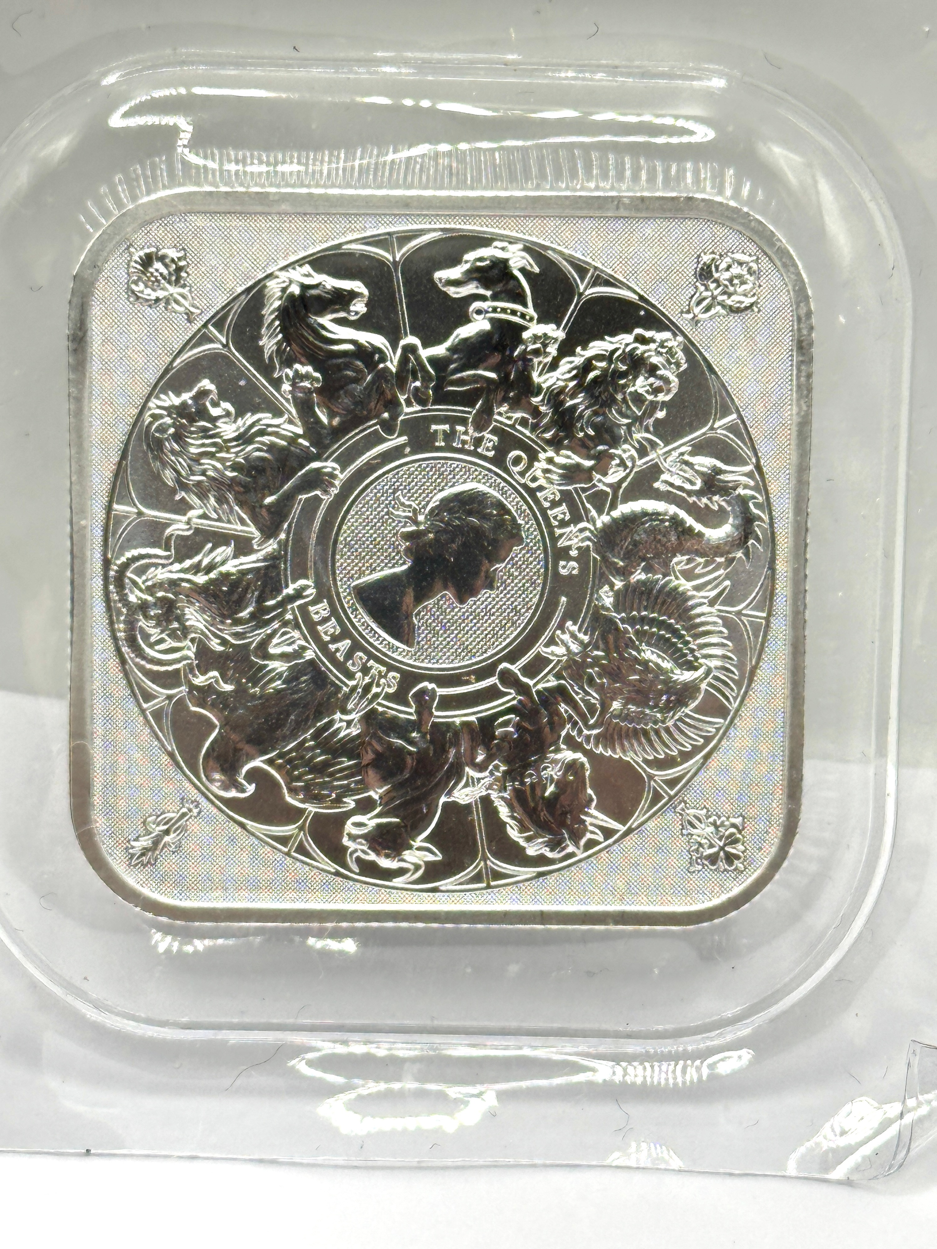 UK The Royal Mint Queen's Beasts 1 oz 999.9 Fine Silver Bar