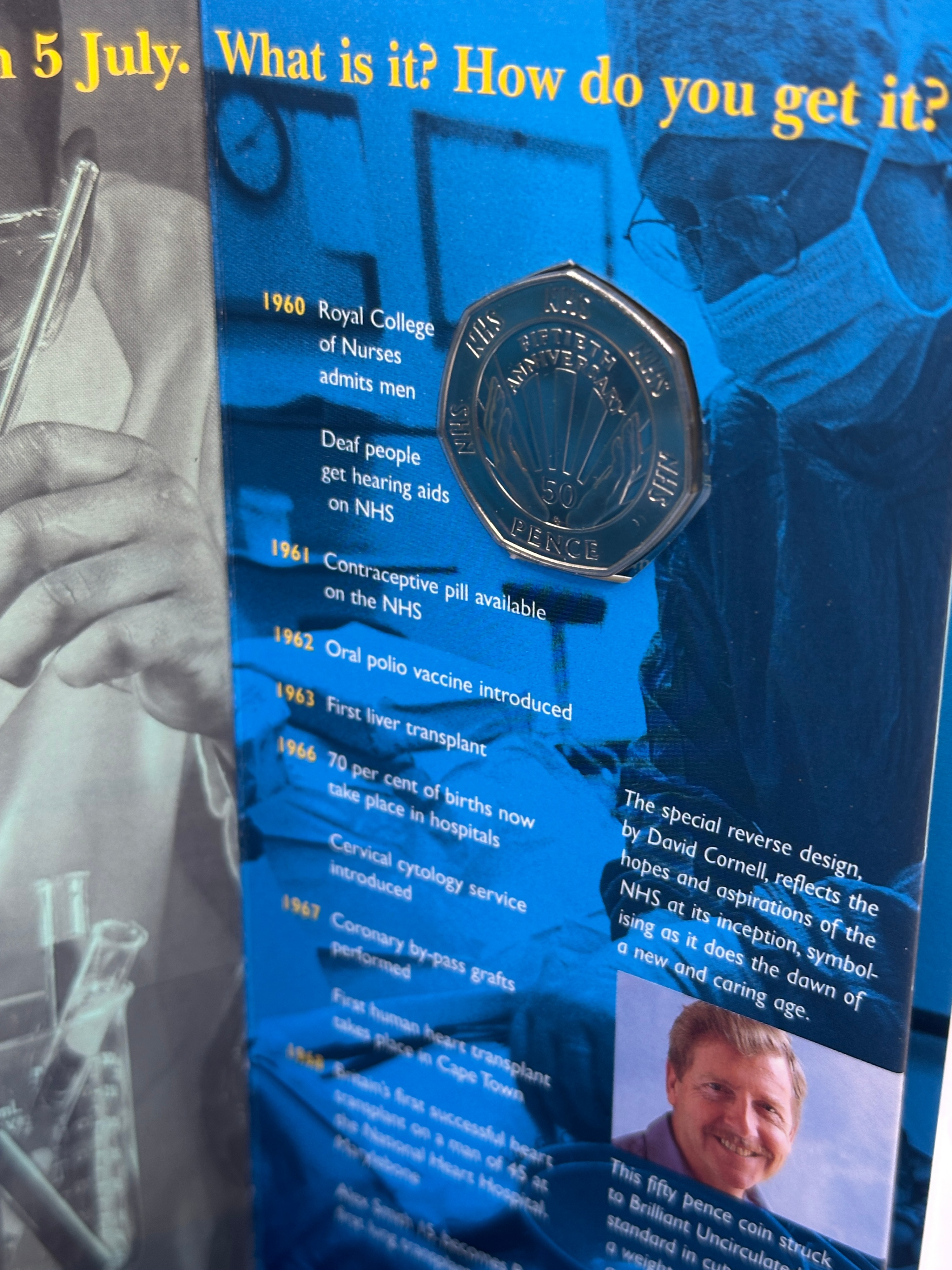 UK 1998 NHS 50th Anniversary 50 Pence Coin