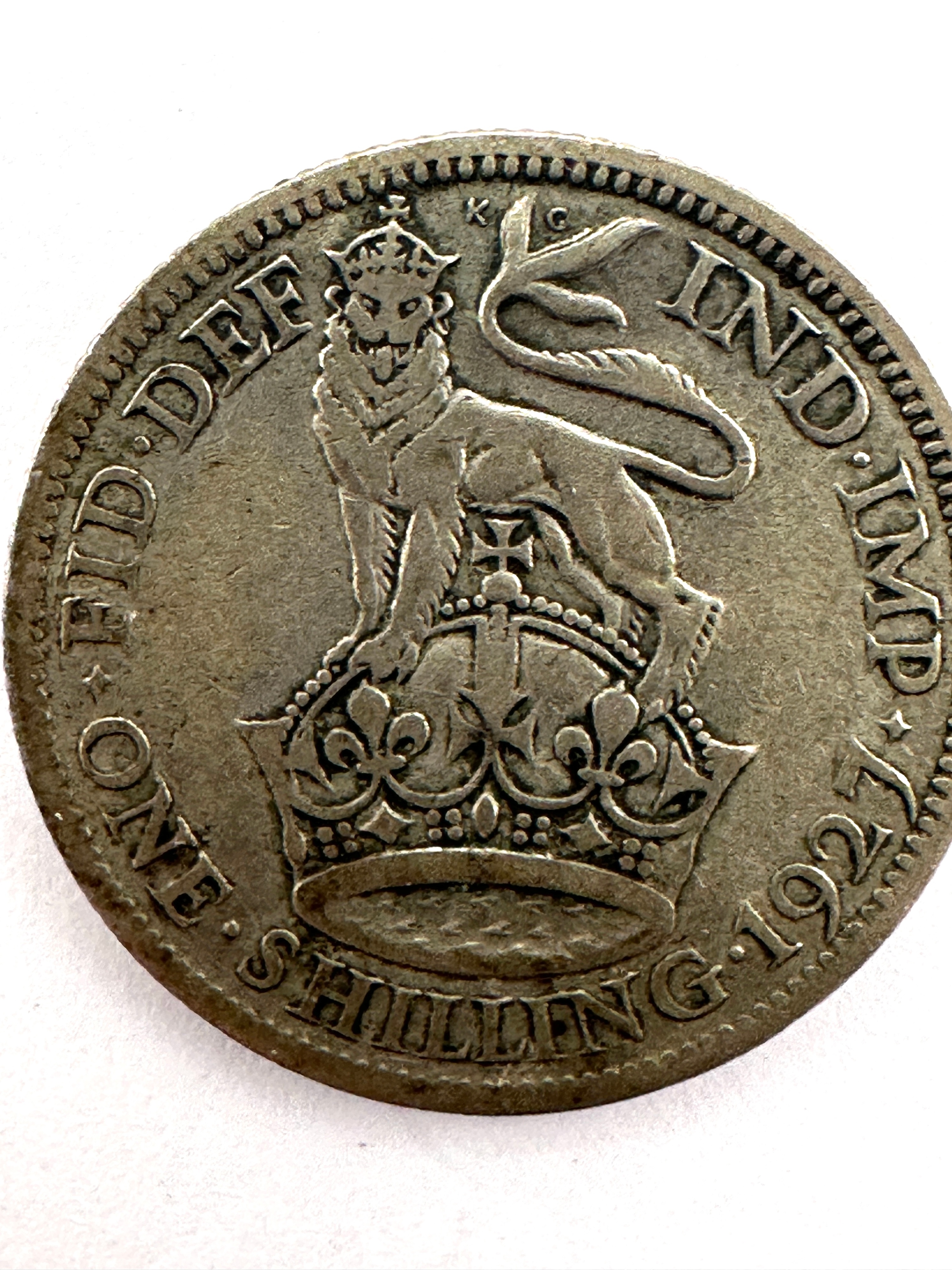 UK 1927 George V Silver One Shilling Coin