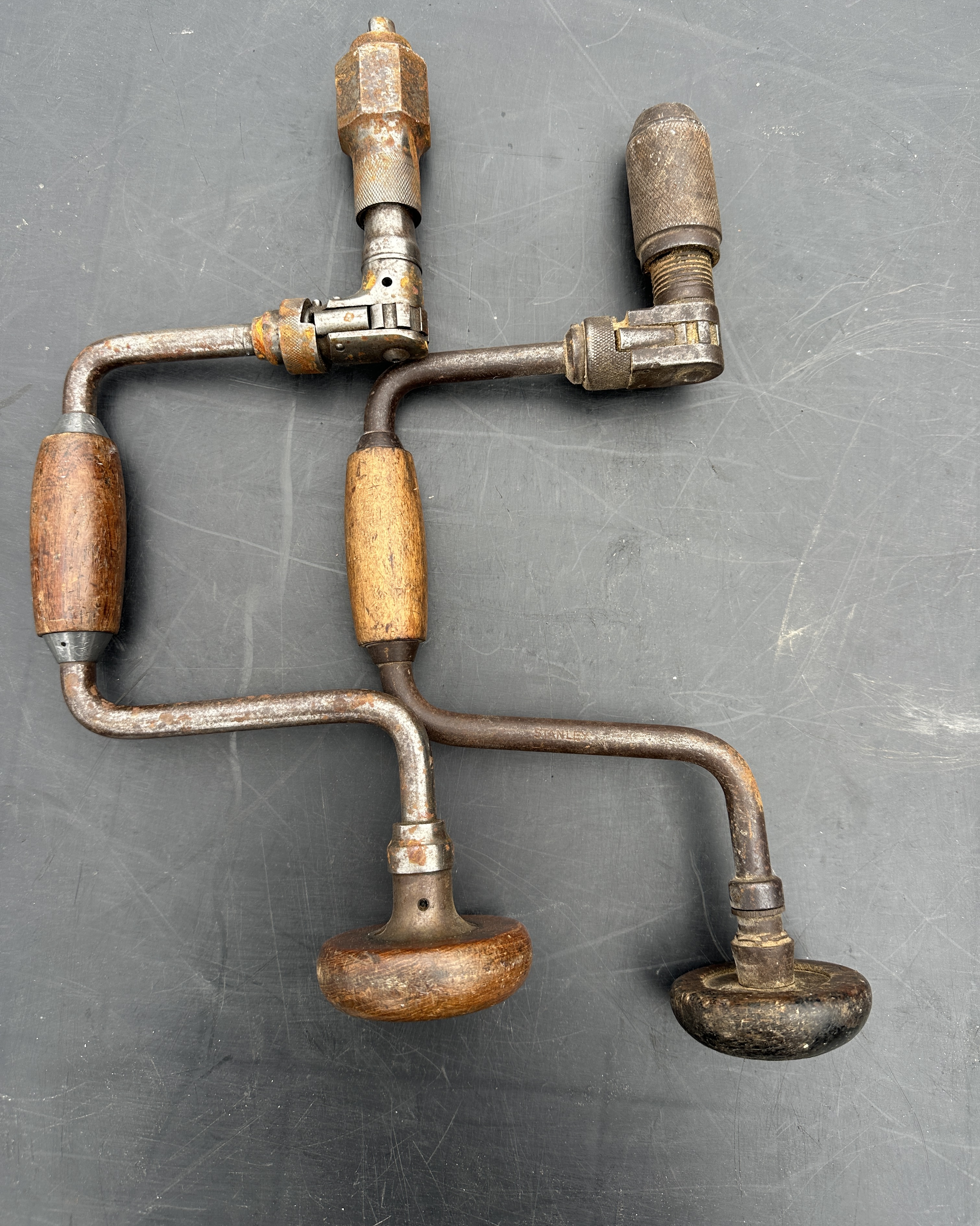 A Pair of Stanley and Unmarked Steel Corner Braces
