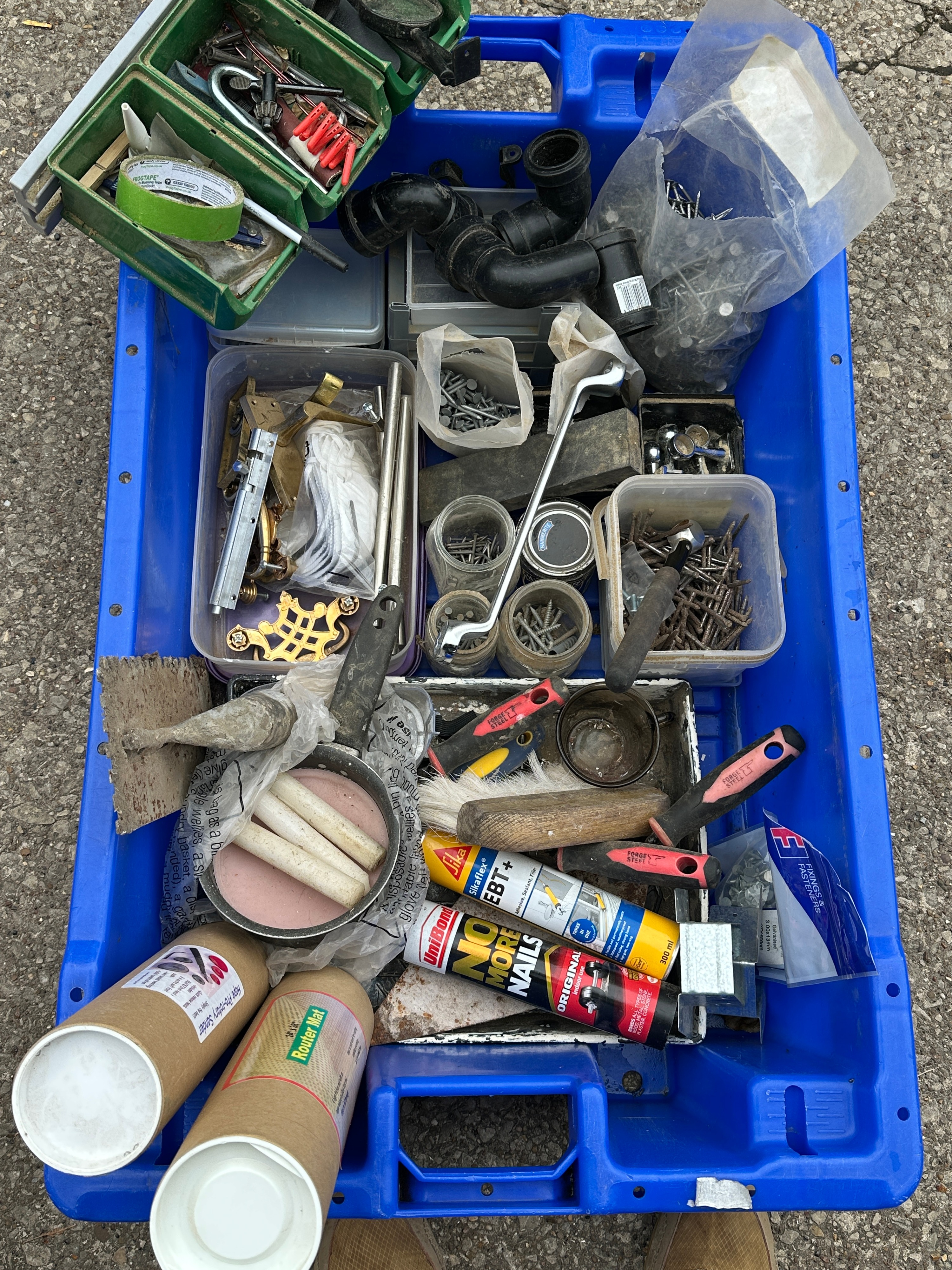 An Assortment of Workshop Tools, Hardware, and Building Sundries