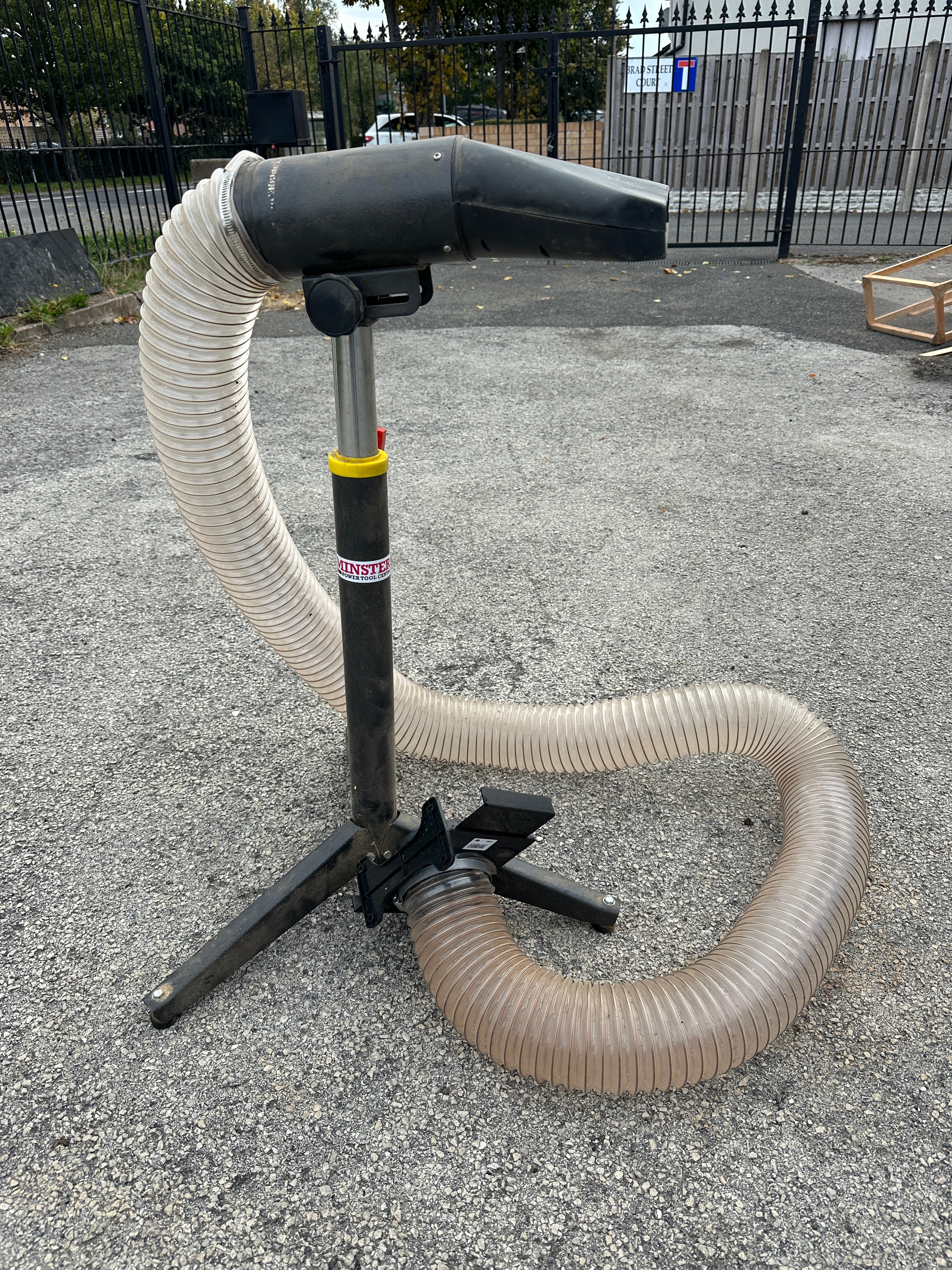 An Axminster Dust Extraction Floor Sweep and Stand