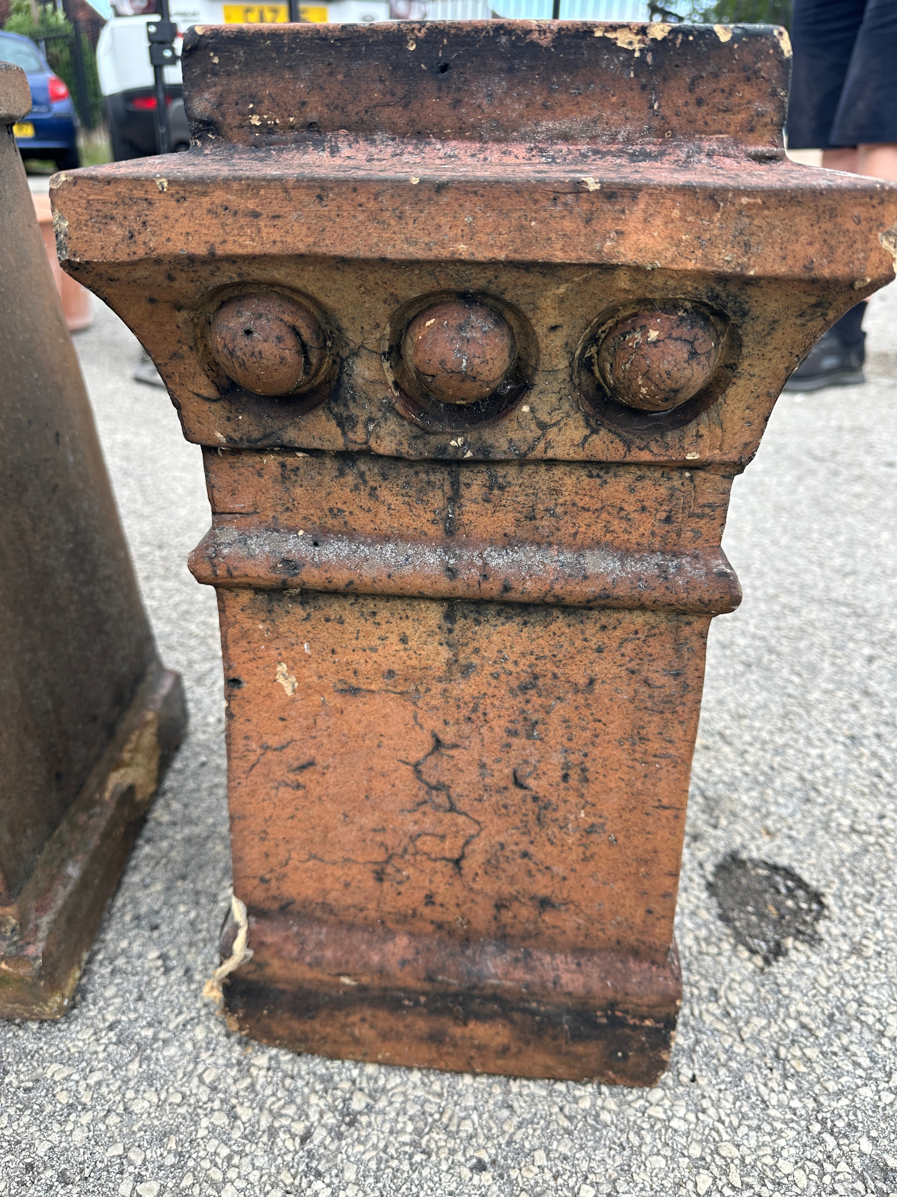 A Collection of Four Terracotta Chimney Pots, Including a Marked Pair by Farley & Co