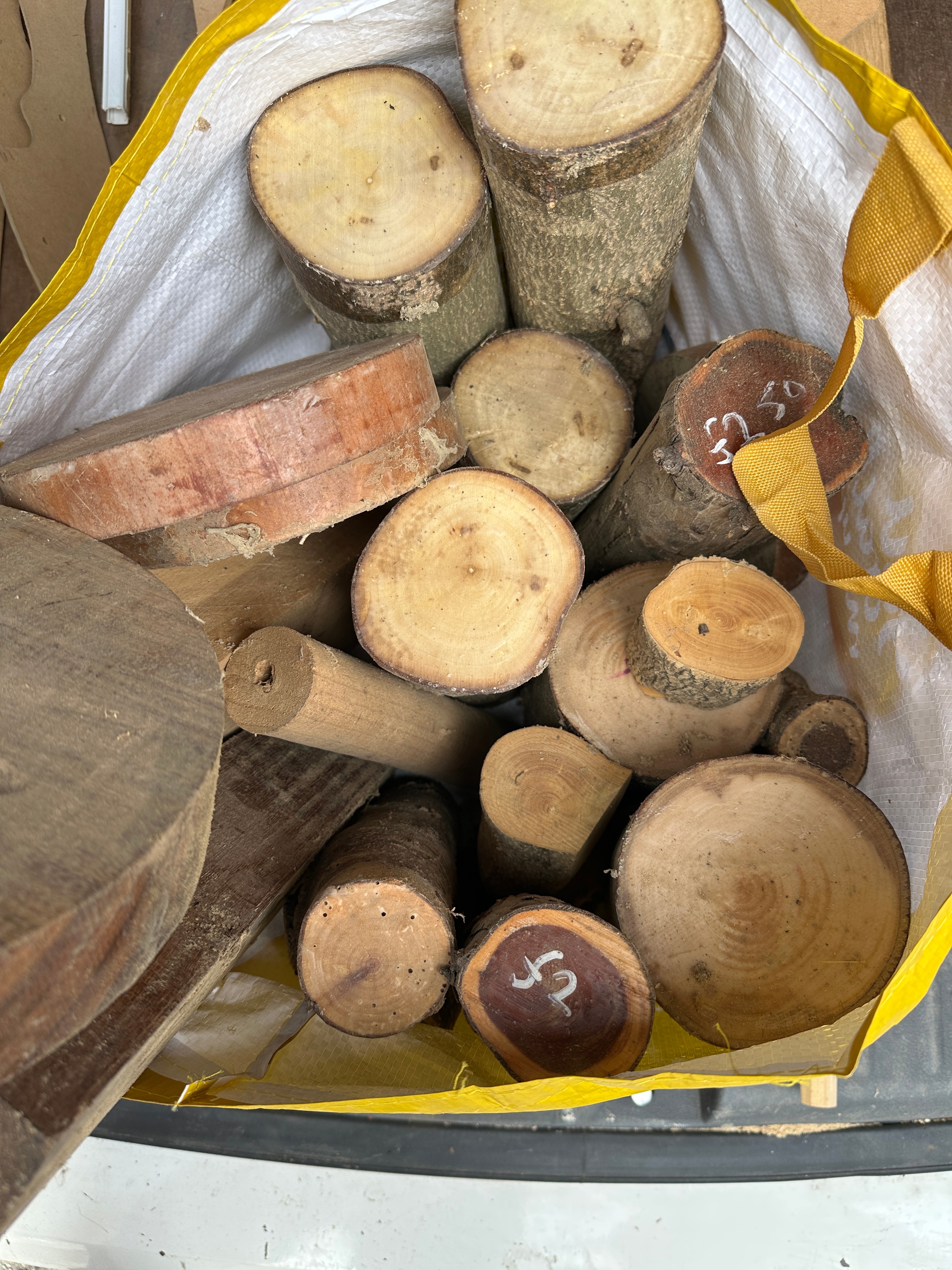 A Collection of Hardwood Timber Offcuts and Prepared Turnery Blanks