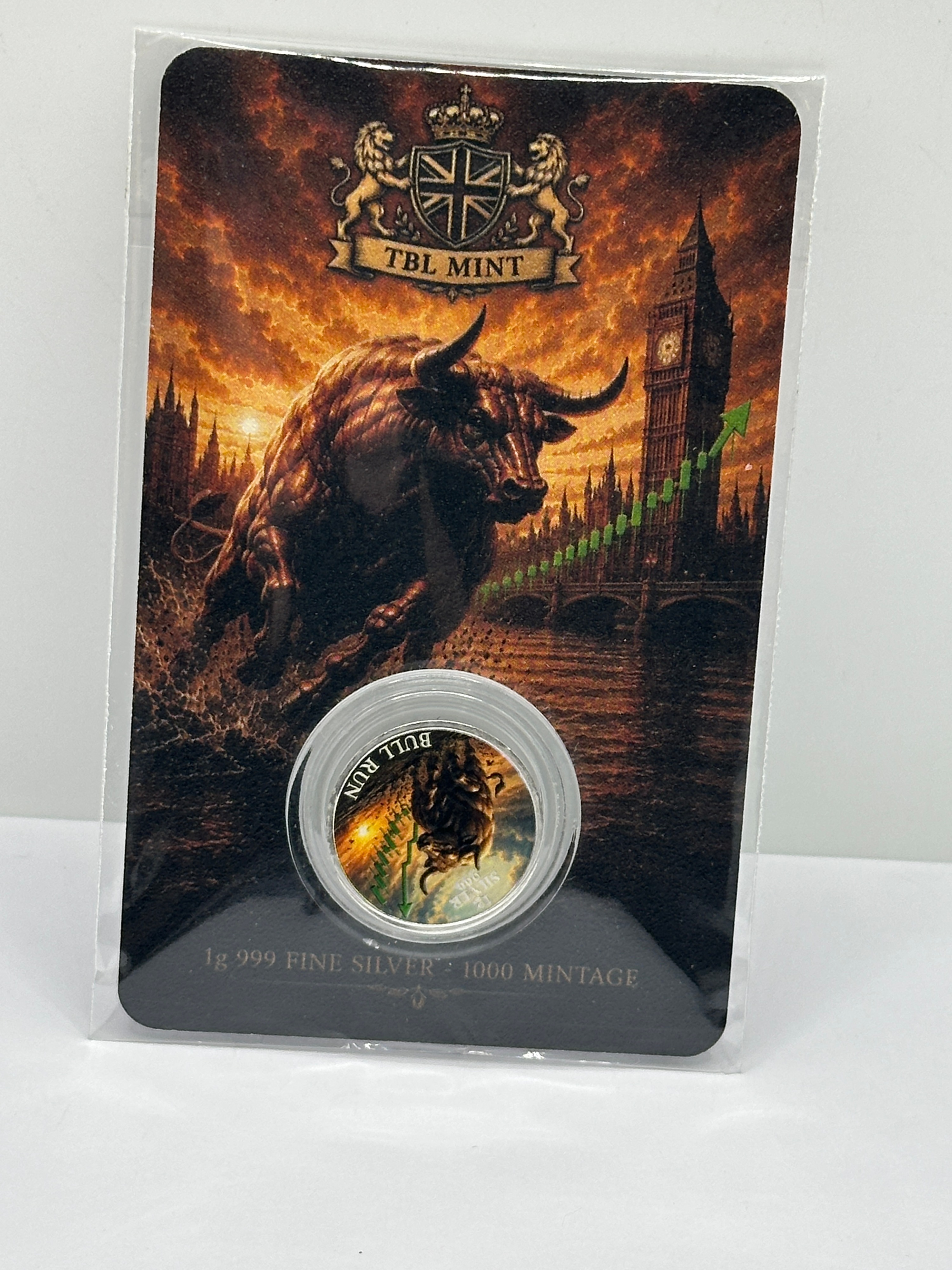 TBL Mint .999 Fine Silver 1g Bull Run Round