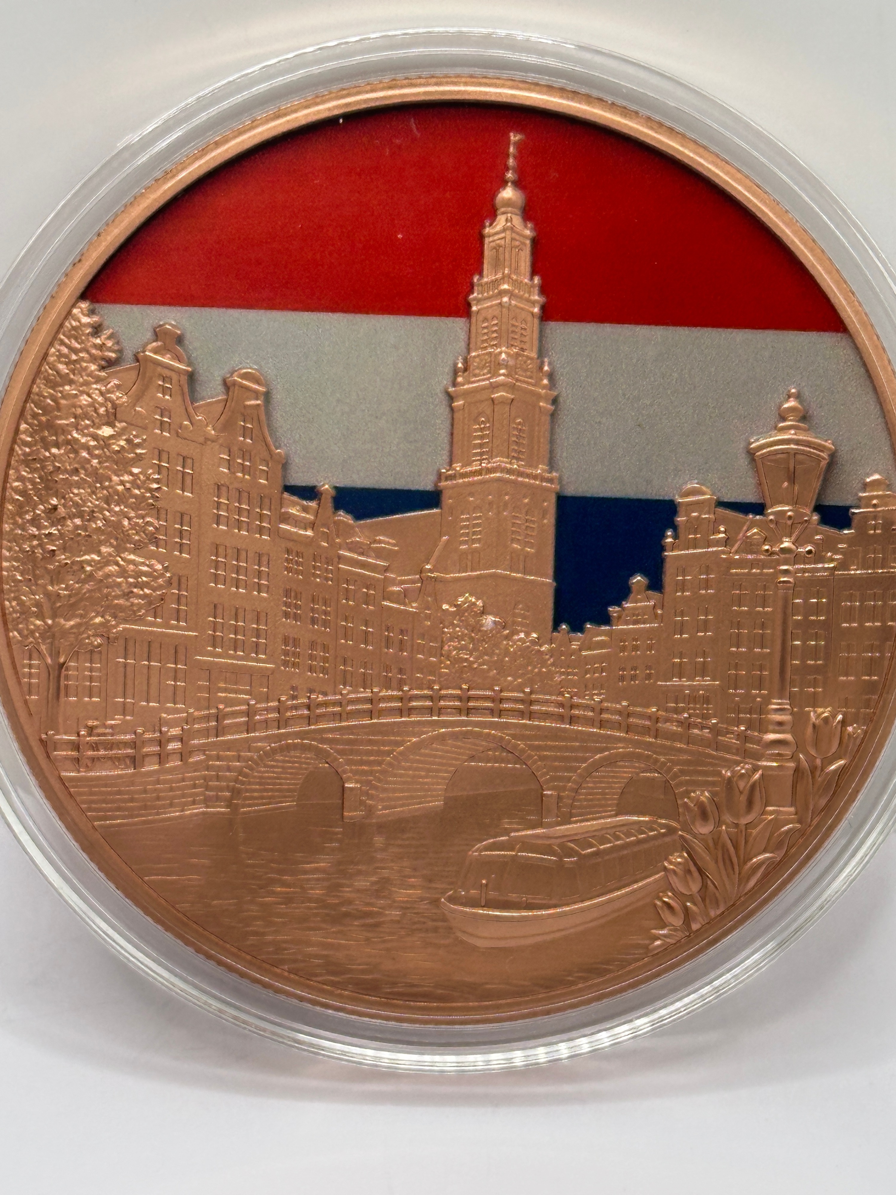 A Cityscapes Amsterdam 5 AVDP Ounces .999 Copper Bullion Round