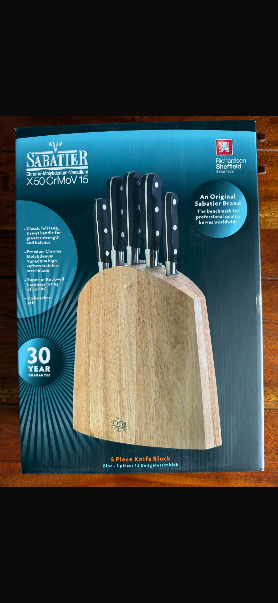 Richardson Sheffield V Sabatier Five Piece Knife Block Set