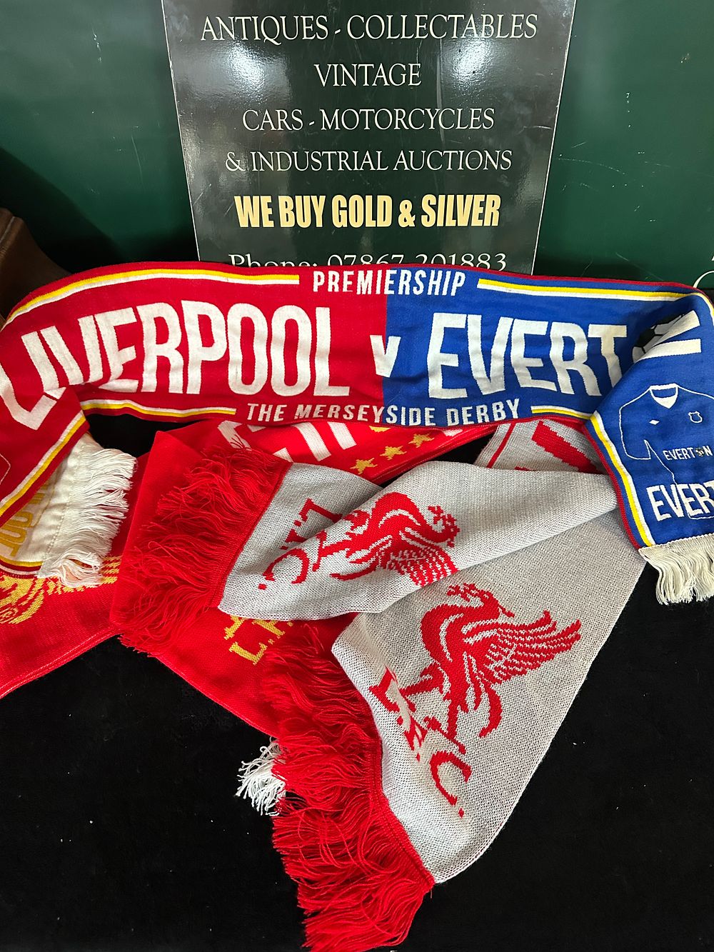 Lot 405: A Merseyside Derby Commemorative Premiership Football Scarf