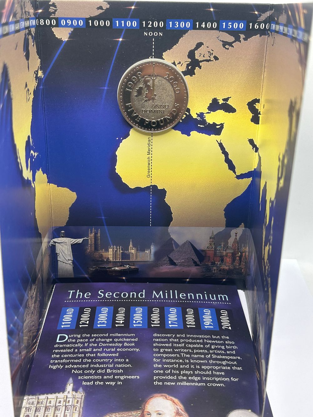 Lot 427: UK 1999-2000 Millennium Five Pounds Coin, Royal Mint Presentation Pack