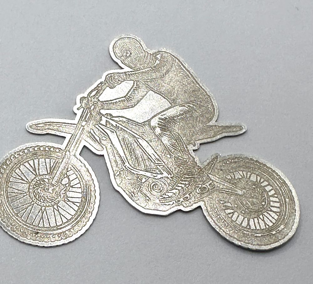 Lot 433: A PURE .999 Fine Silver Motocross Bullion Silhouette