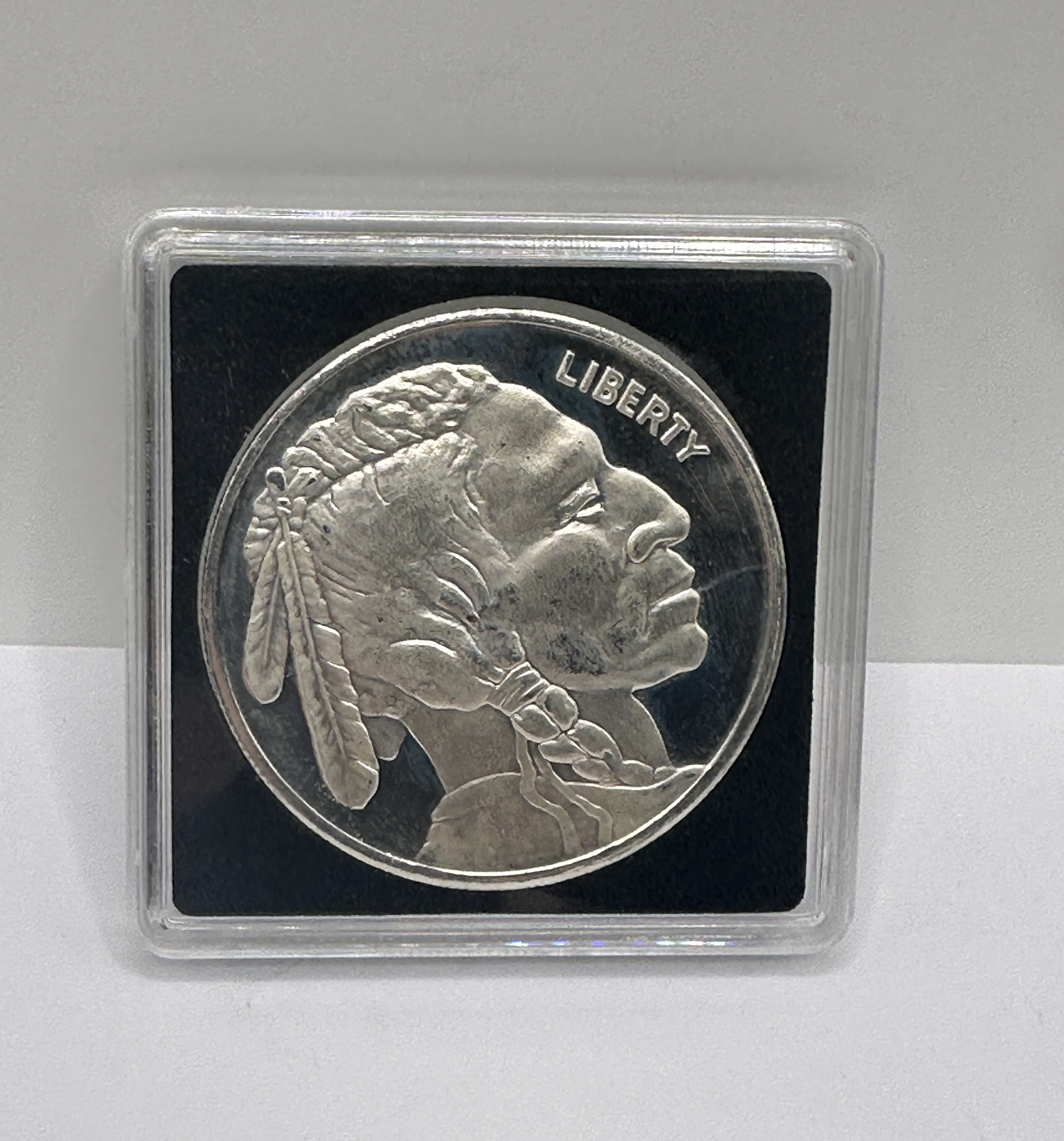 A One Troy Ounce .999 Fine Silver Buffalo Bullion Round