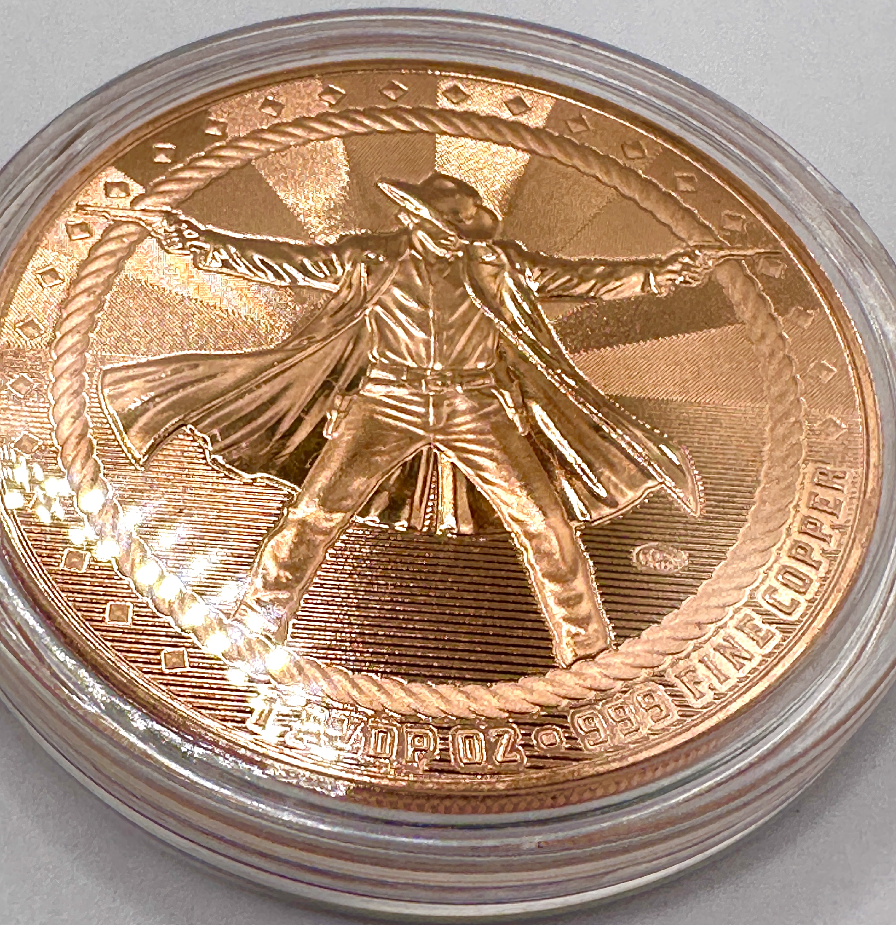 Scottsdale Mint Cowboy Gunslinger 1 oz .999 Fine Copper Round