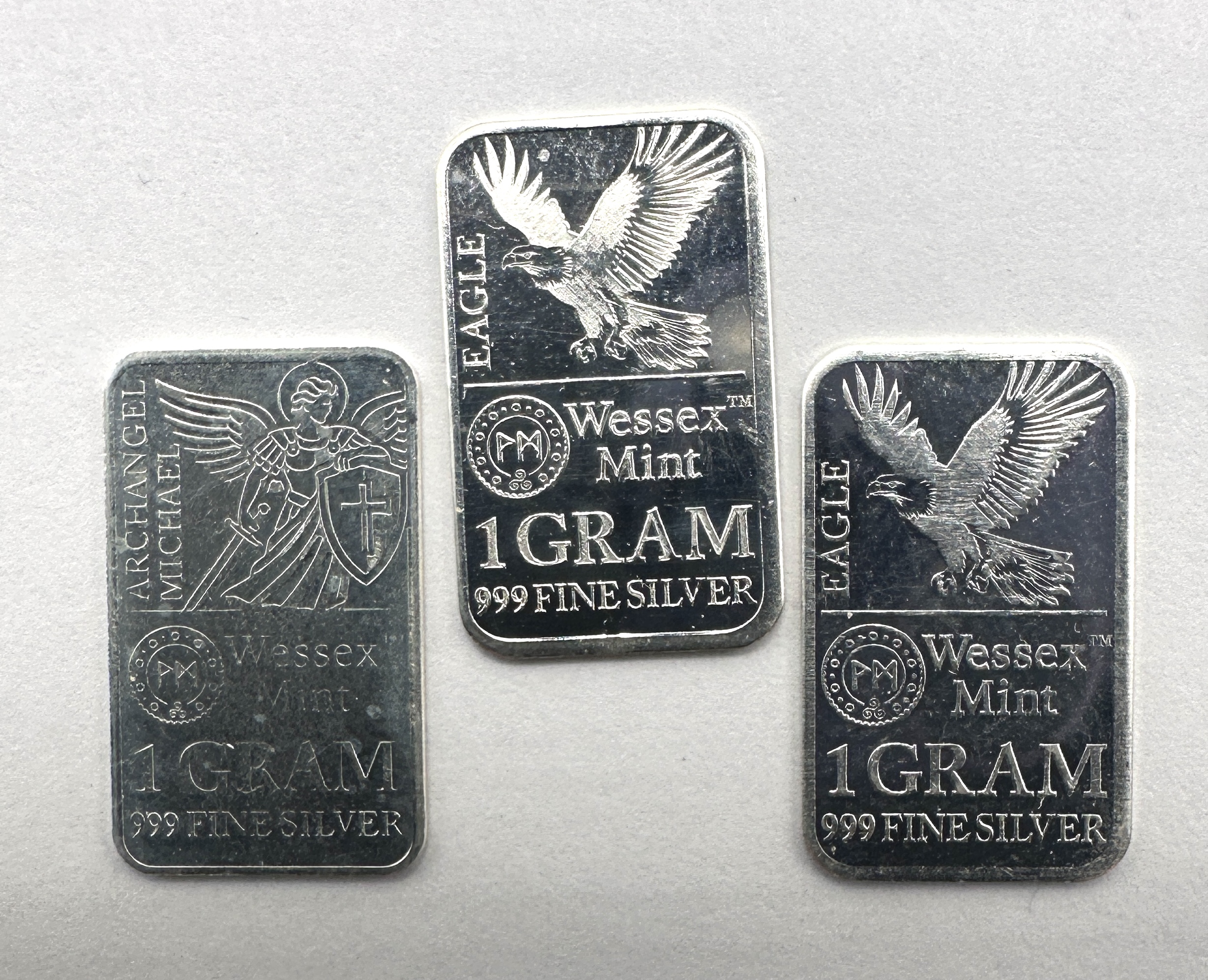 Wessex Mint 1 Gram 999 Fine Silver Bullion Bars