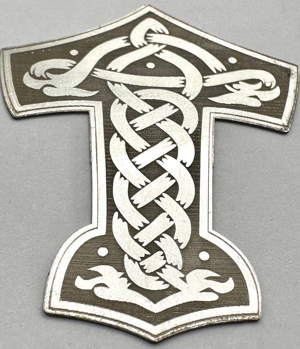 Lot 439: A Contemporary 999 Fine Silver Mjolnir Pendant