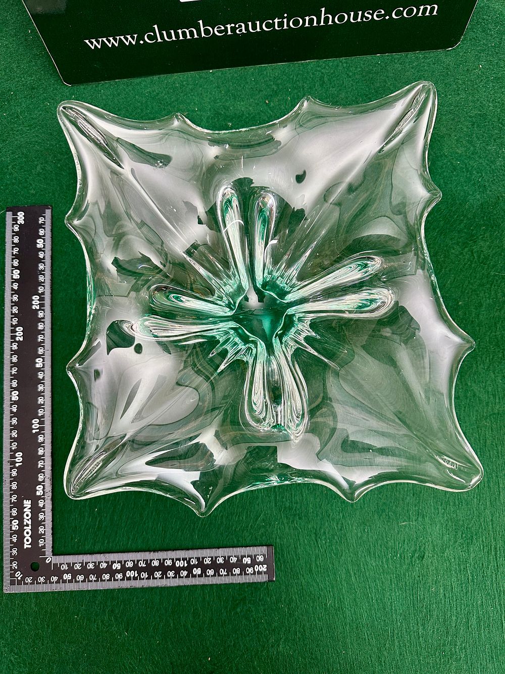 Lot 516: A Mid-20th Century Square Form Art Glass Centrepiece