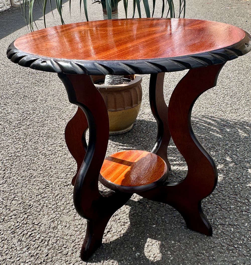 Lot 537: A Hand Carved Two Tier Pedestal Occasional Table